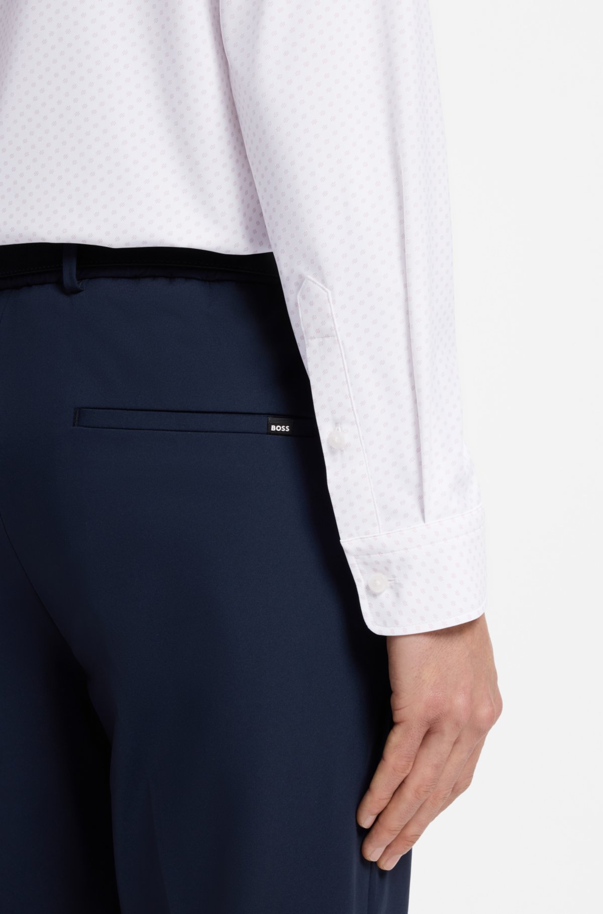 Camicia con stampa a taglio regolare in jersey elasticizzato per prestazioni