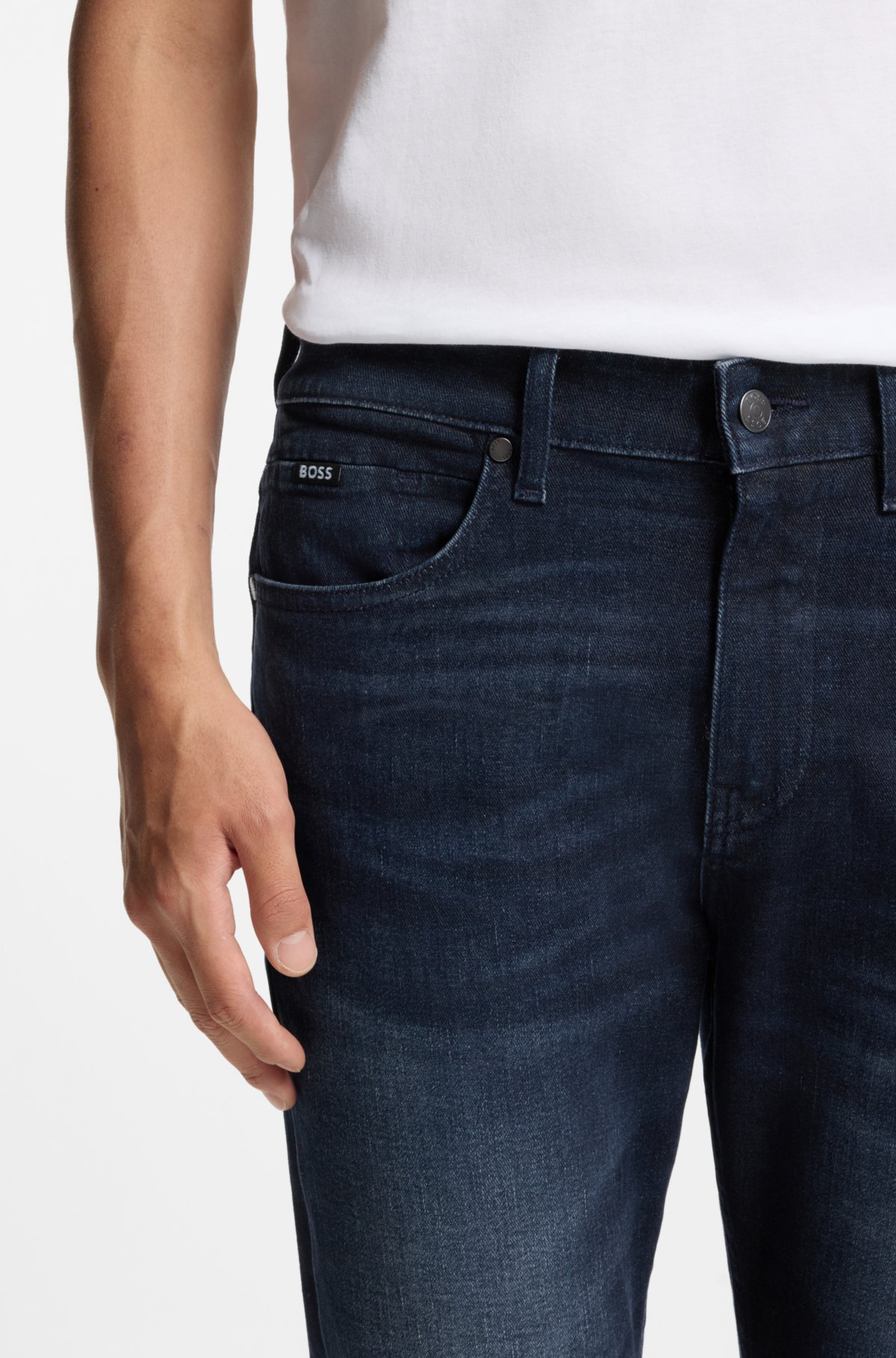 Jeans slim-fit in denim stretch blu scuro