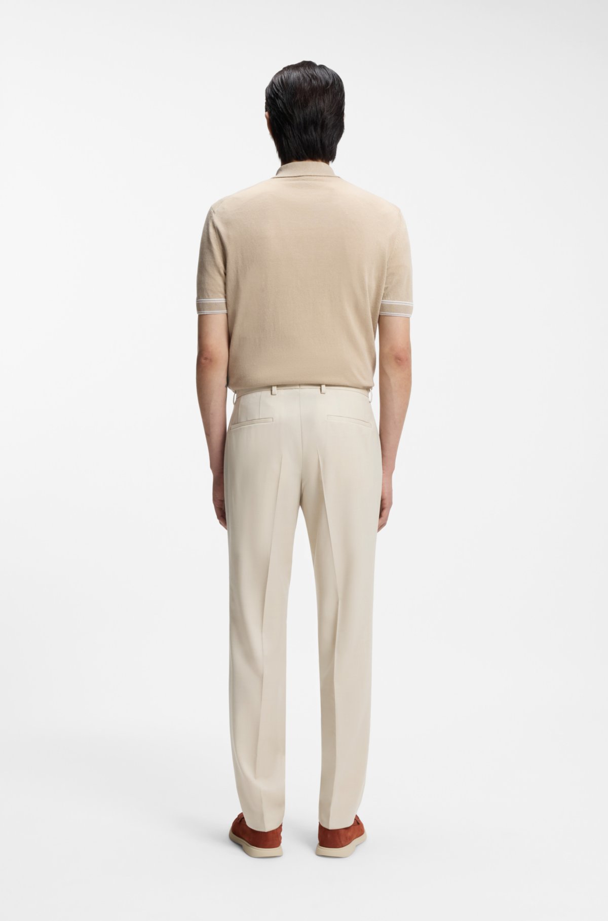 Pantaloni a sigillo in sèra di lana vergine