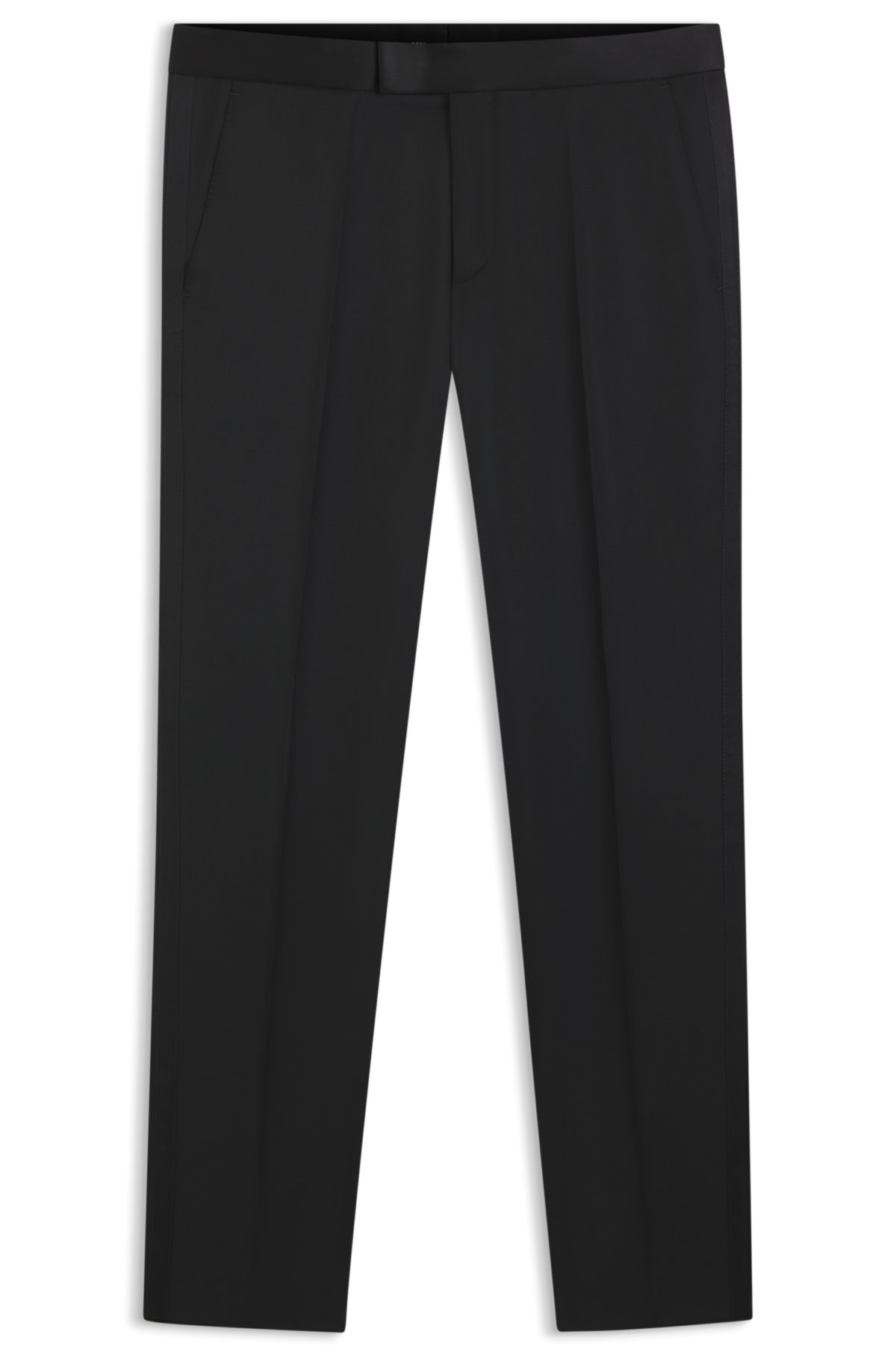 Pantaloni da smoking in gabardine di lana vergine