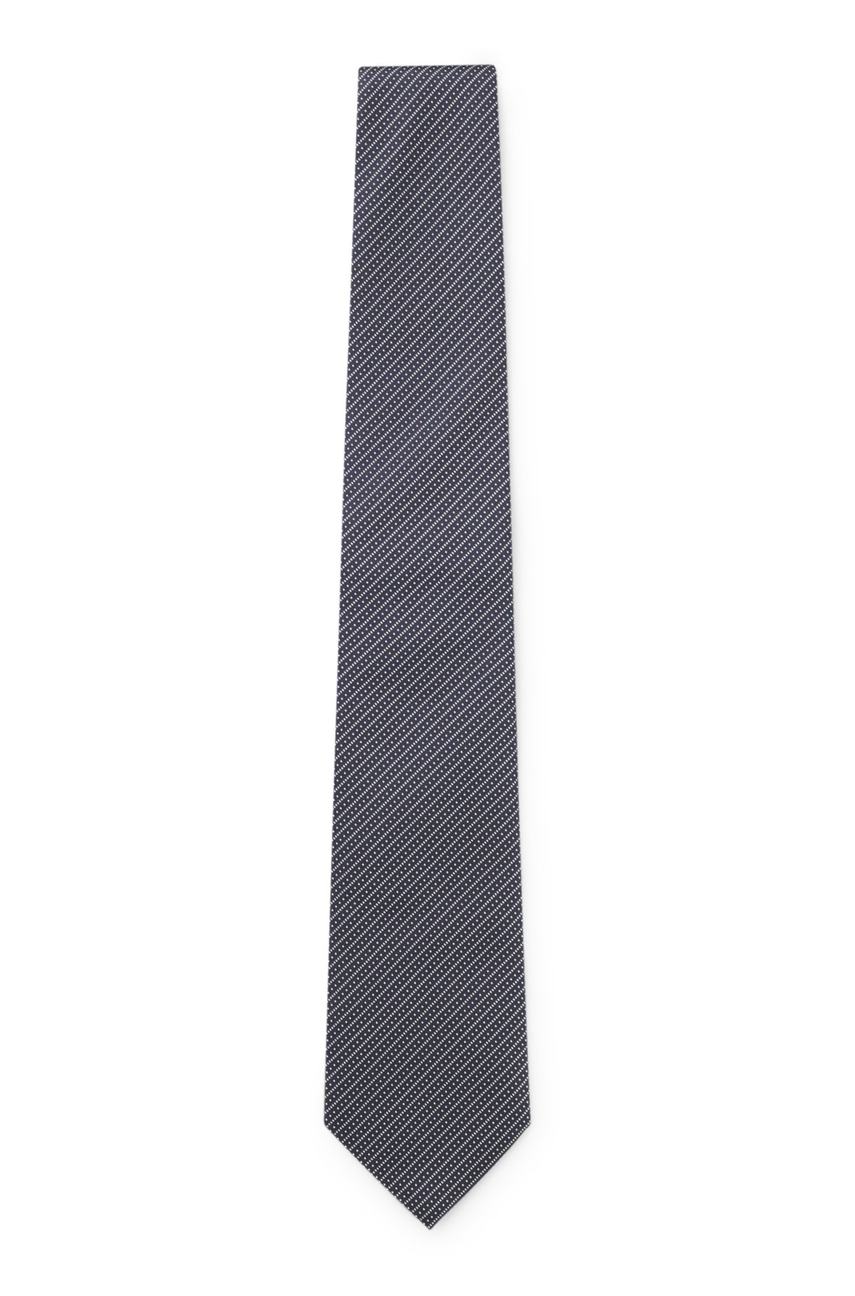 Cravatta con righe diagonali in seta jacquard made in Italy