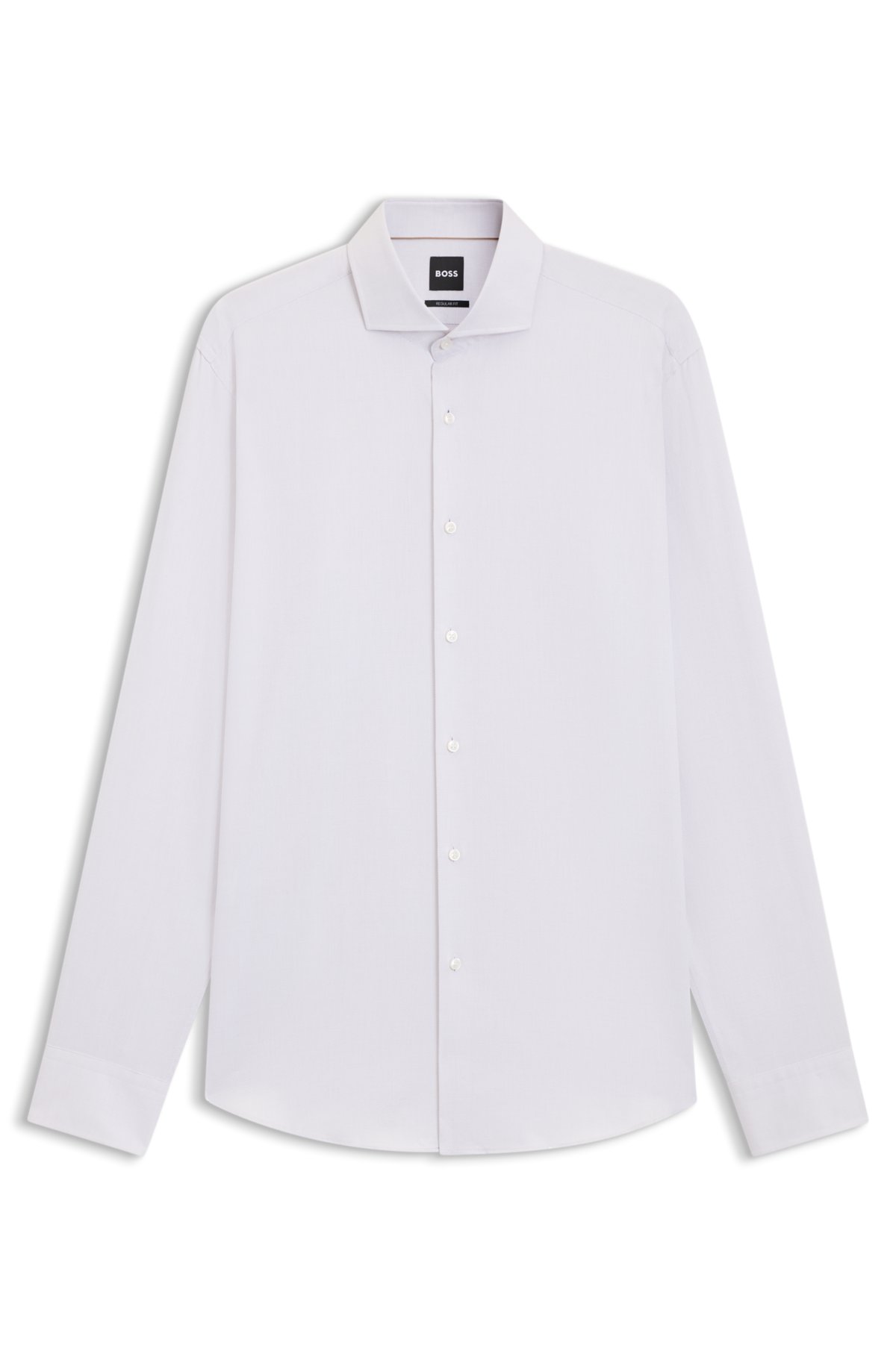 Camicia con taglio regolare in cotone italiano strutturato