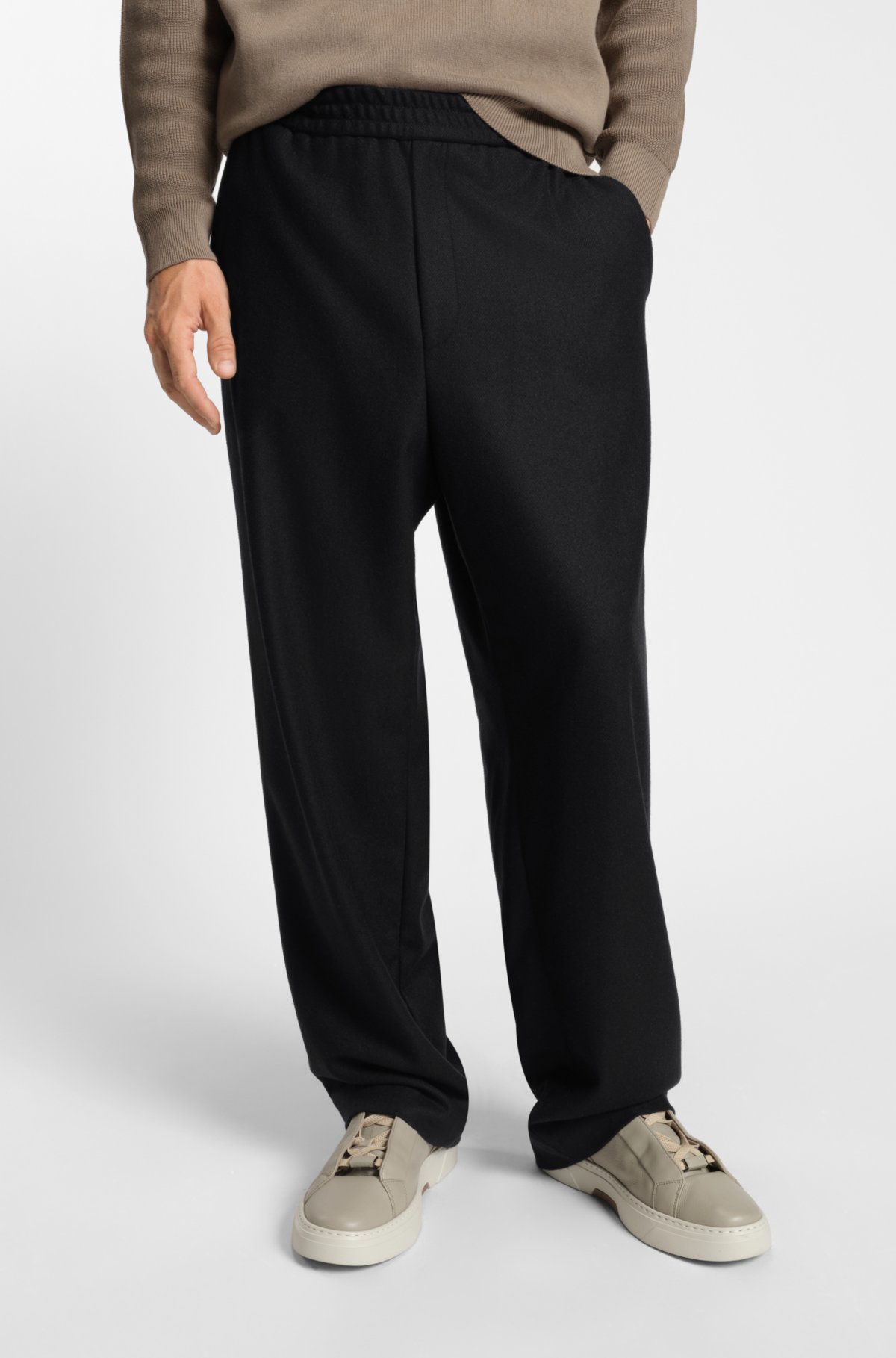 Pantaloni a sigarette in misto lana