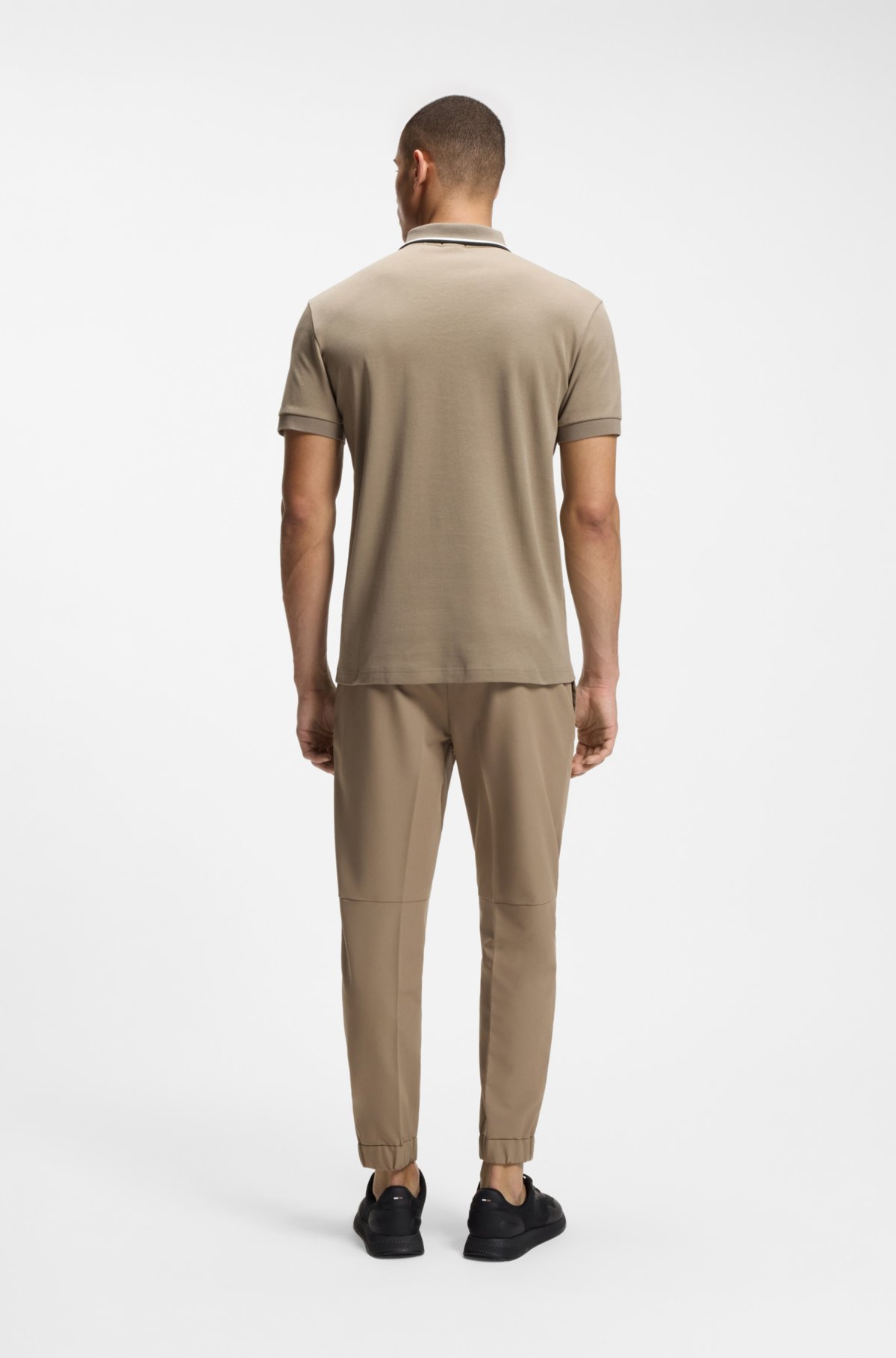 Maglietta polo slim-fit in cotone interlock