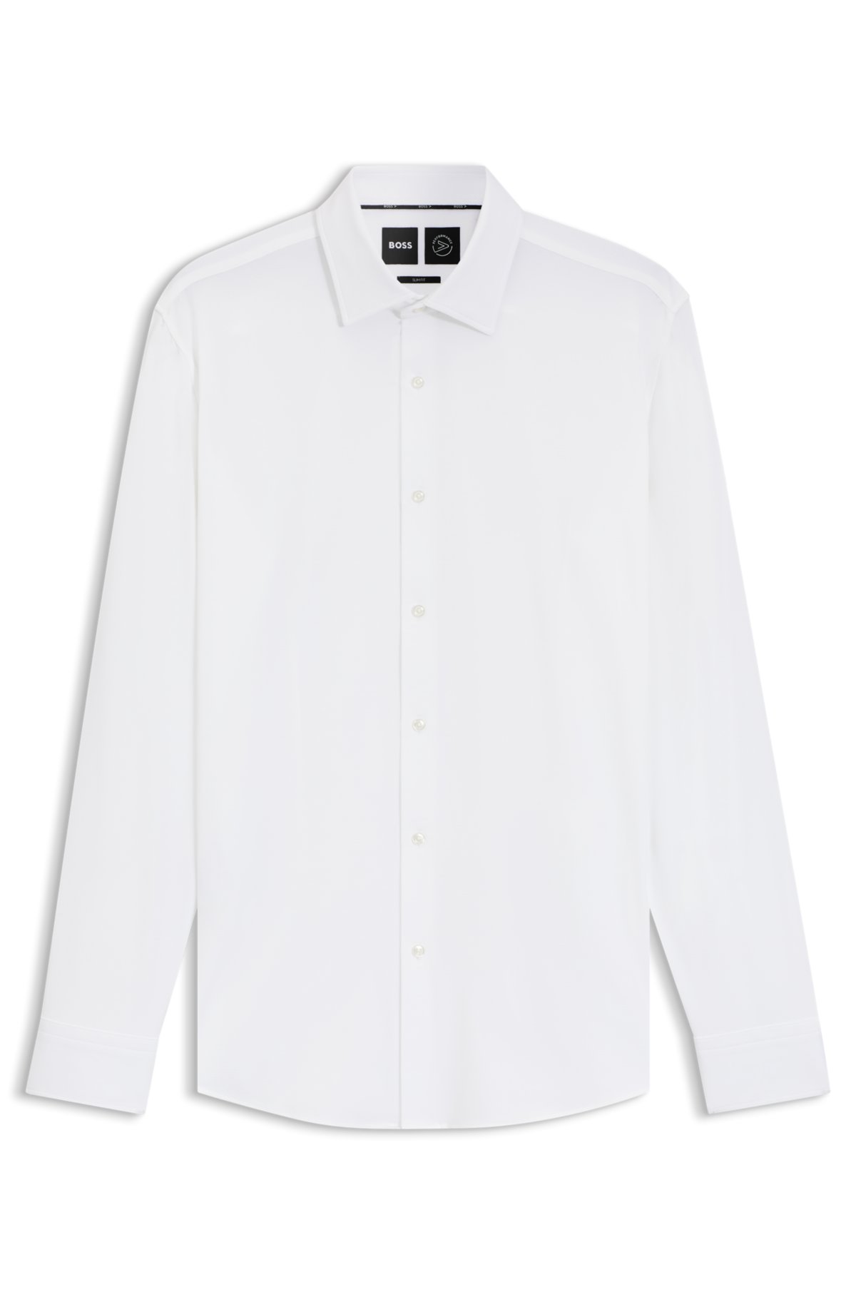 Camicia a vestibilità aderente in jersey prestazionale made in Italy
