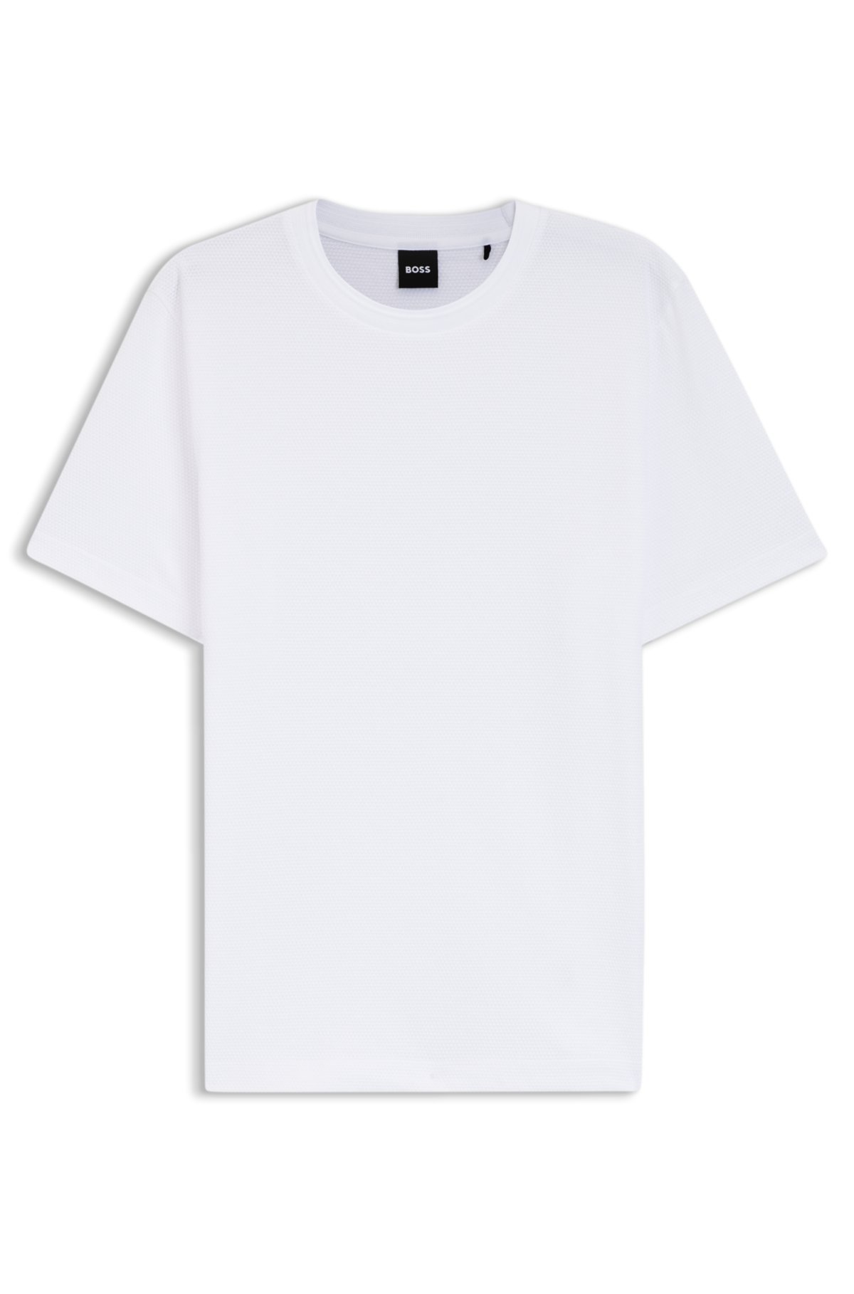 T-shirt a struttura bubble-jacquard in misto cotone