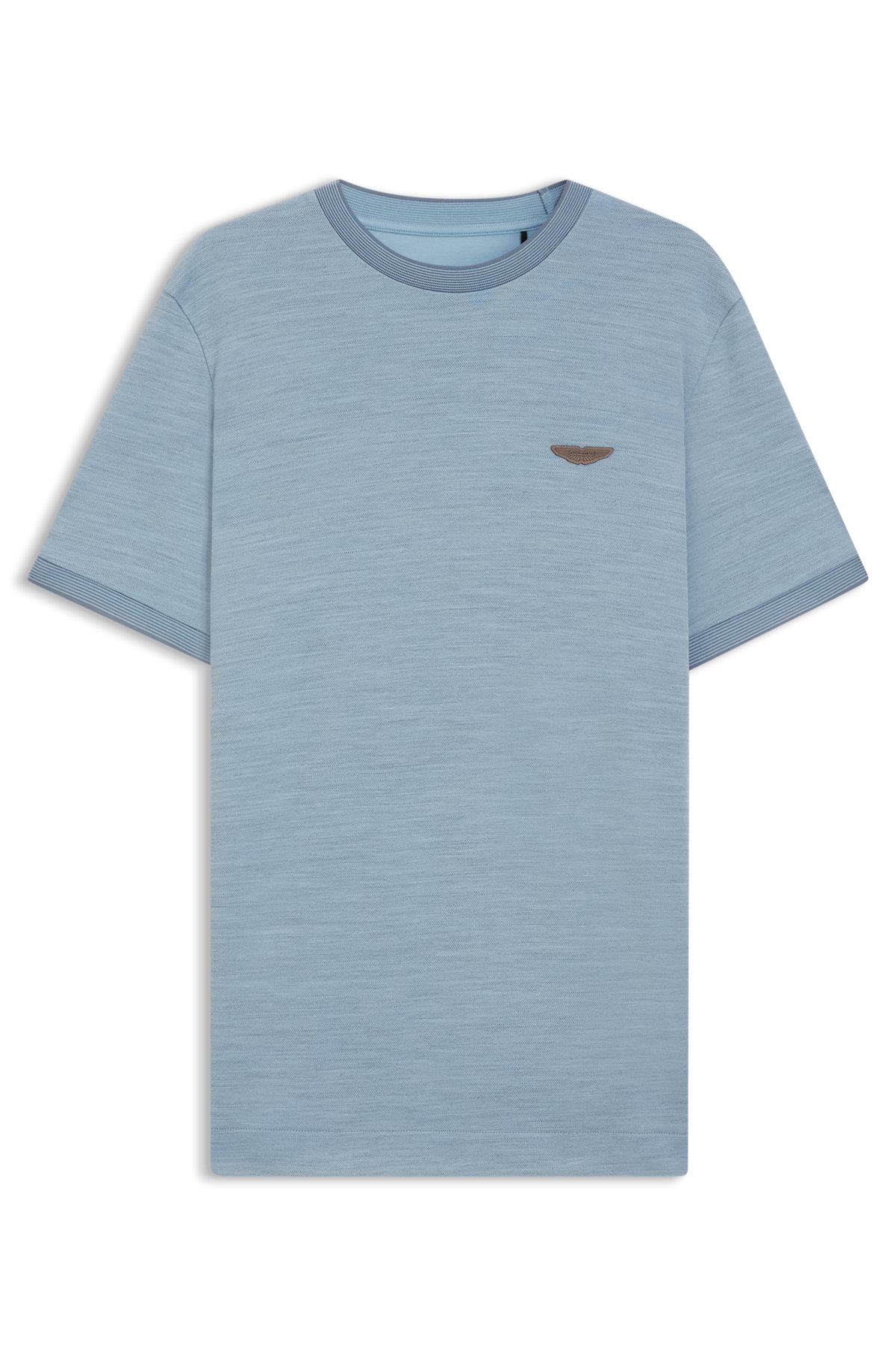 T-shirt BOSS x ASTON MARTIN in jacquard di cotone e lana