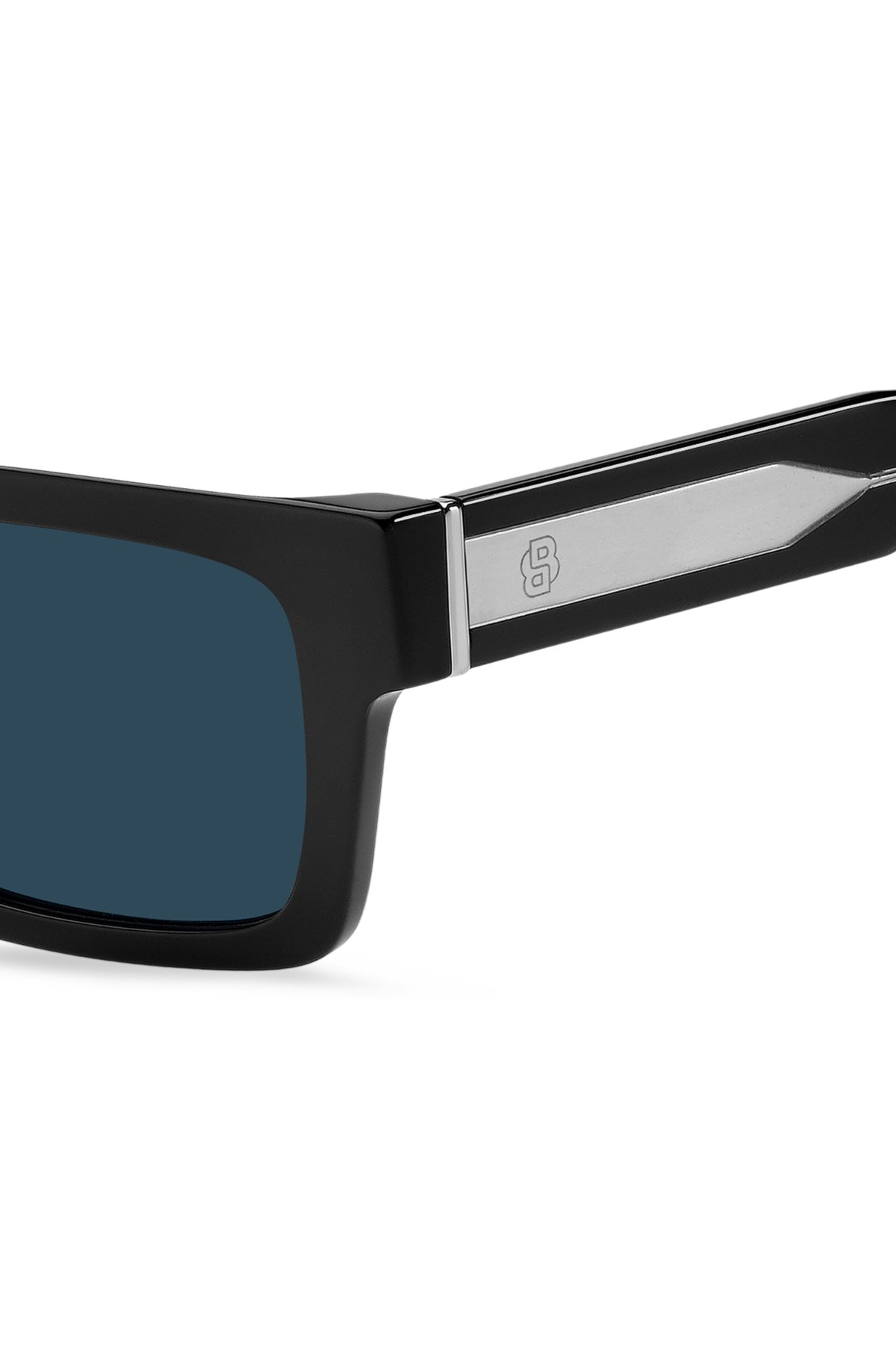Occhiali da sole in acetato nero con monogramma Double B