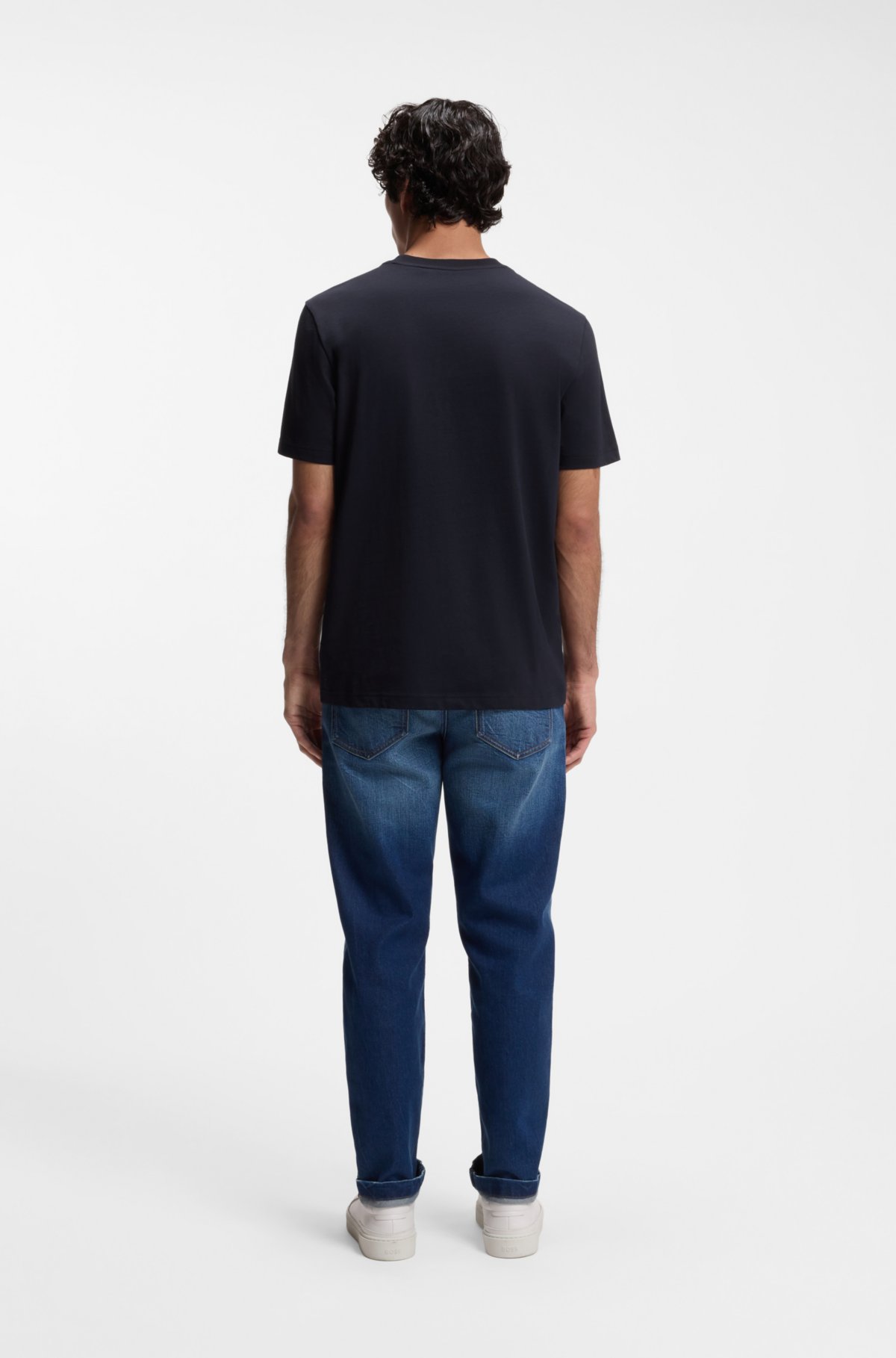 T-shirt in jersey di cotone con stampa logo