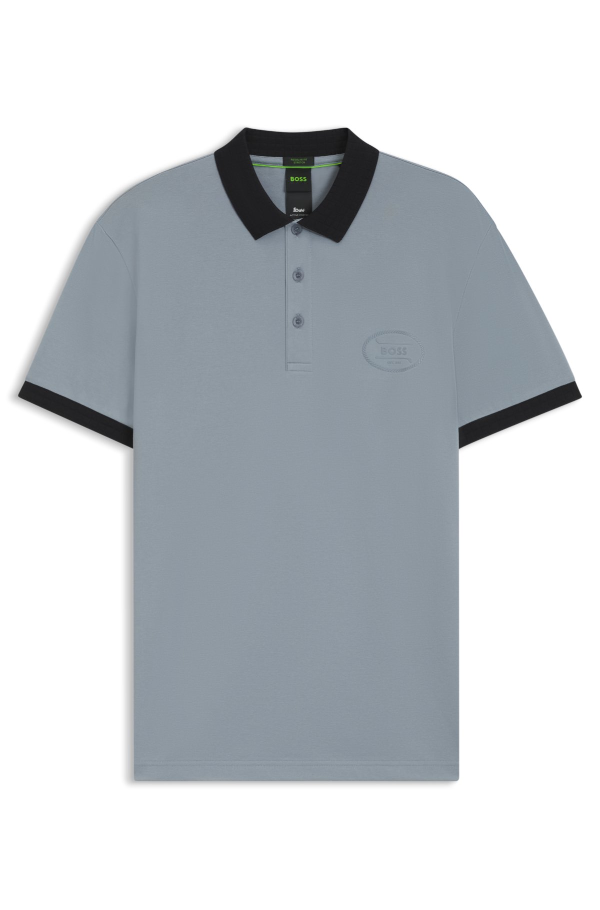 Maglia polo elastica in misto cotone