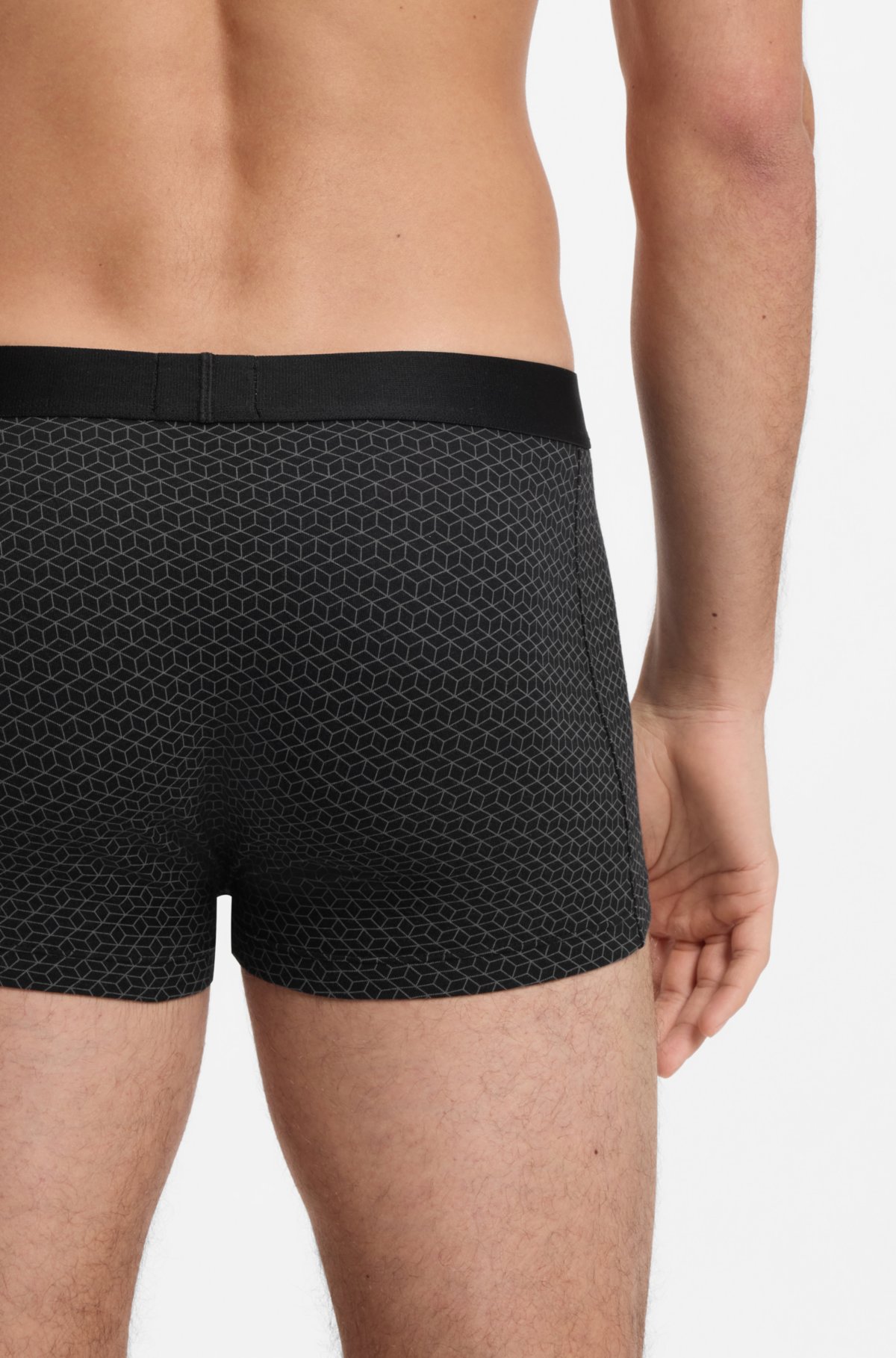 Set da tre boxer in cotone elastico con logo