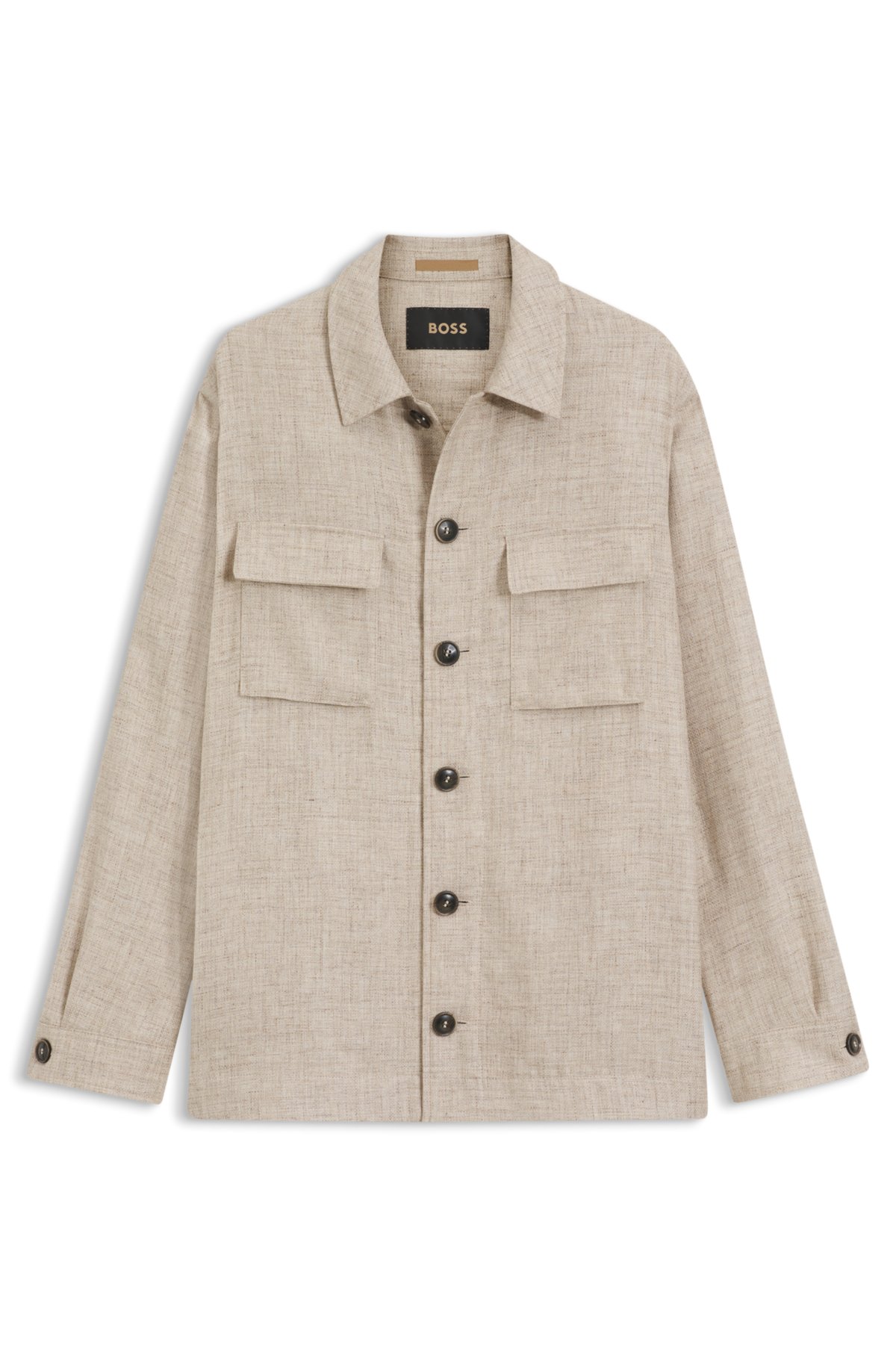 Giubbotto oversize regular in lana vergine, seta e lino