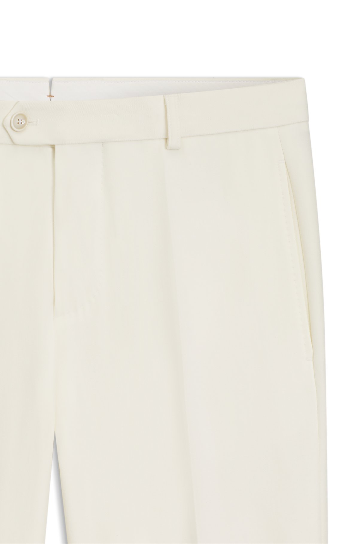 Pantaloni a taglio arrotondato in lana vergine e cotone