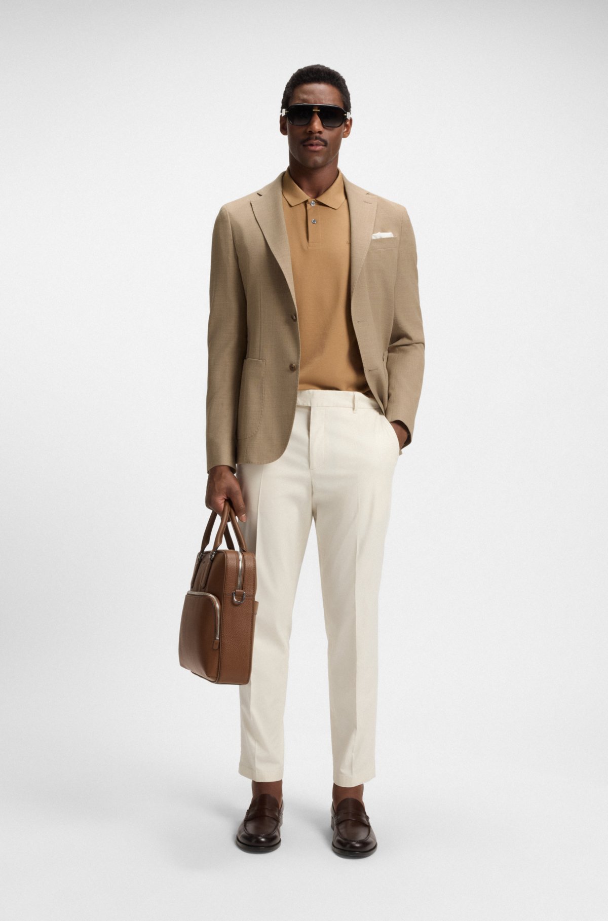 Giubbotto aderente con motivo in tessuto comfort-stretch