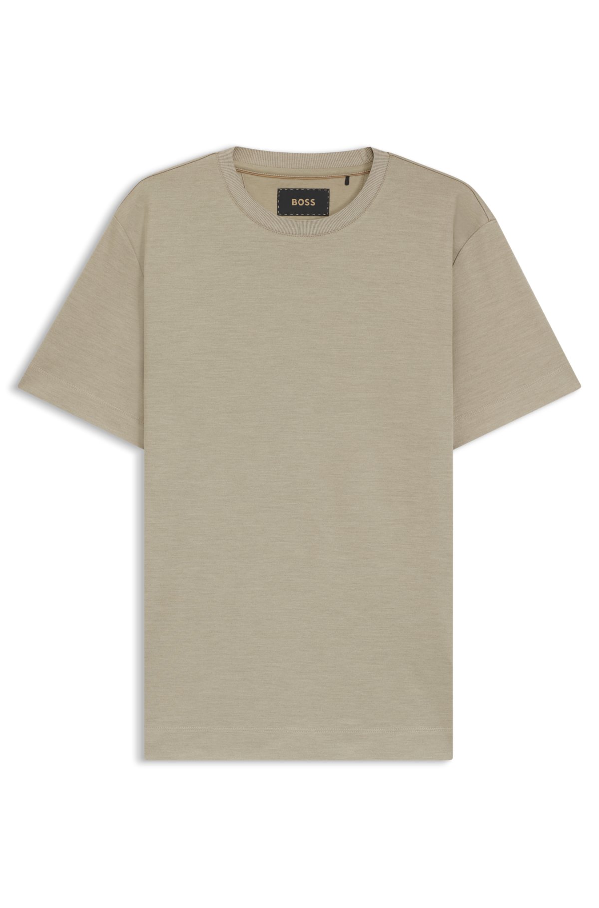 T-shirt regular in cotone mercerizzato e seta