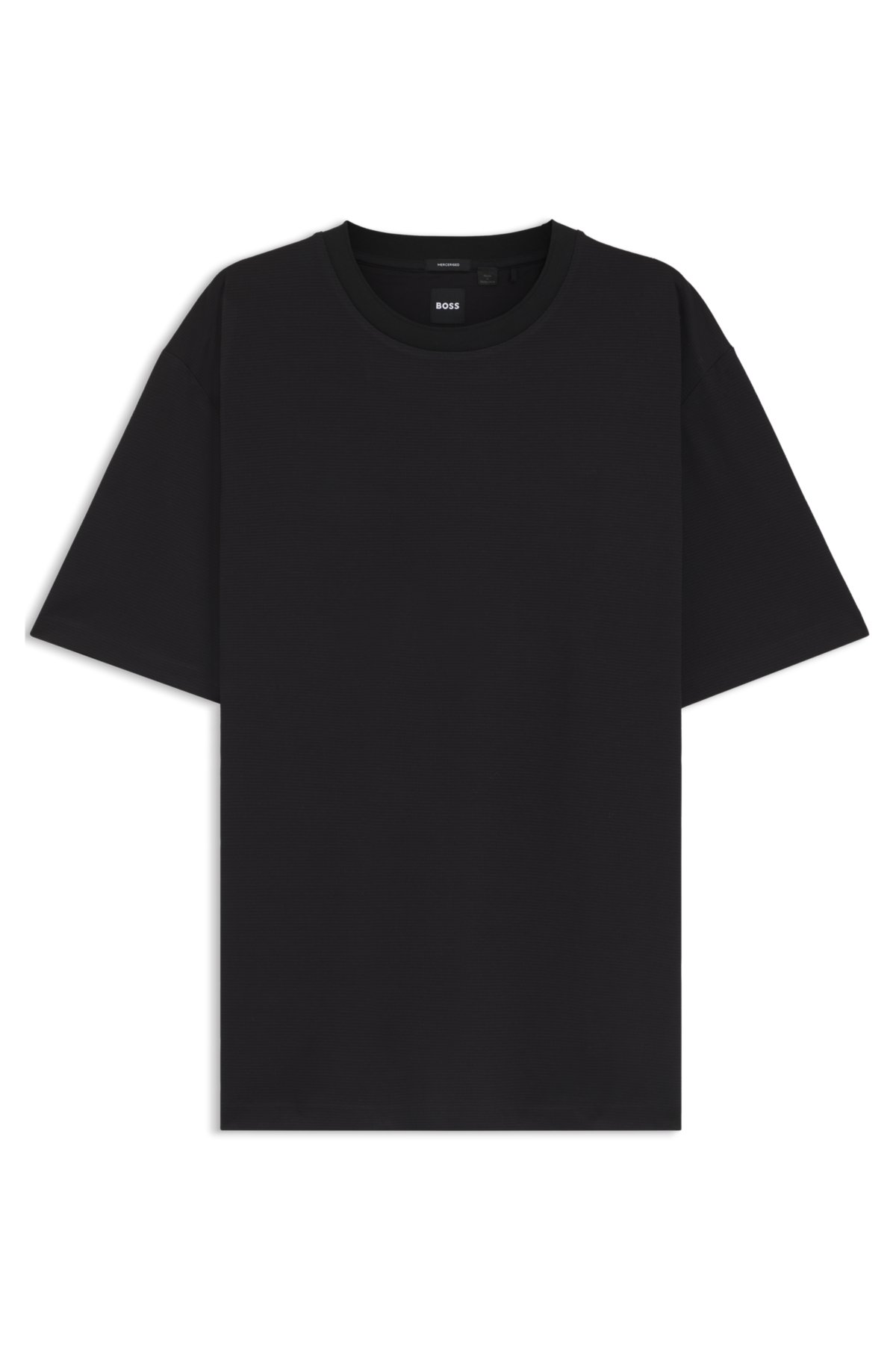 T-shirt regular fit in cotone mercerizzato a microdisegno