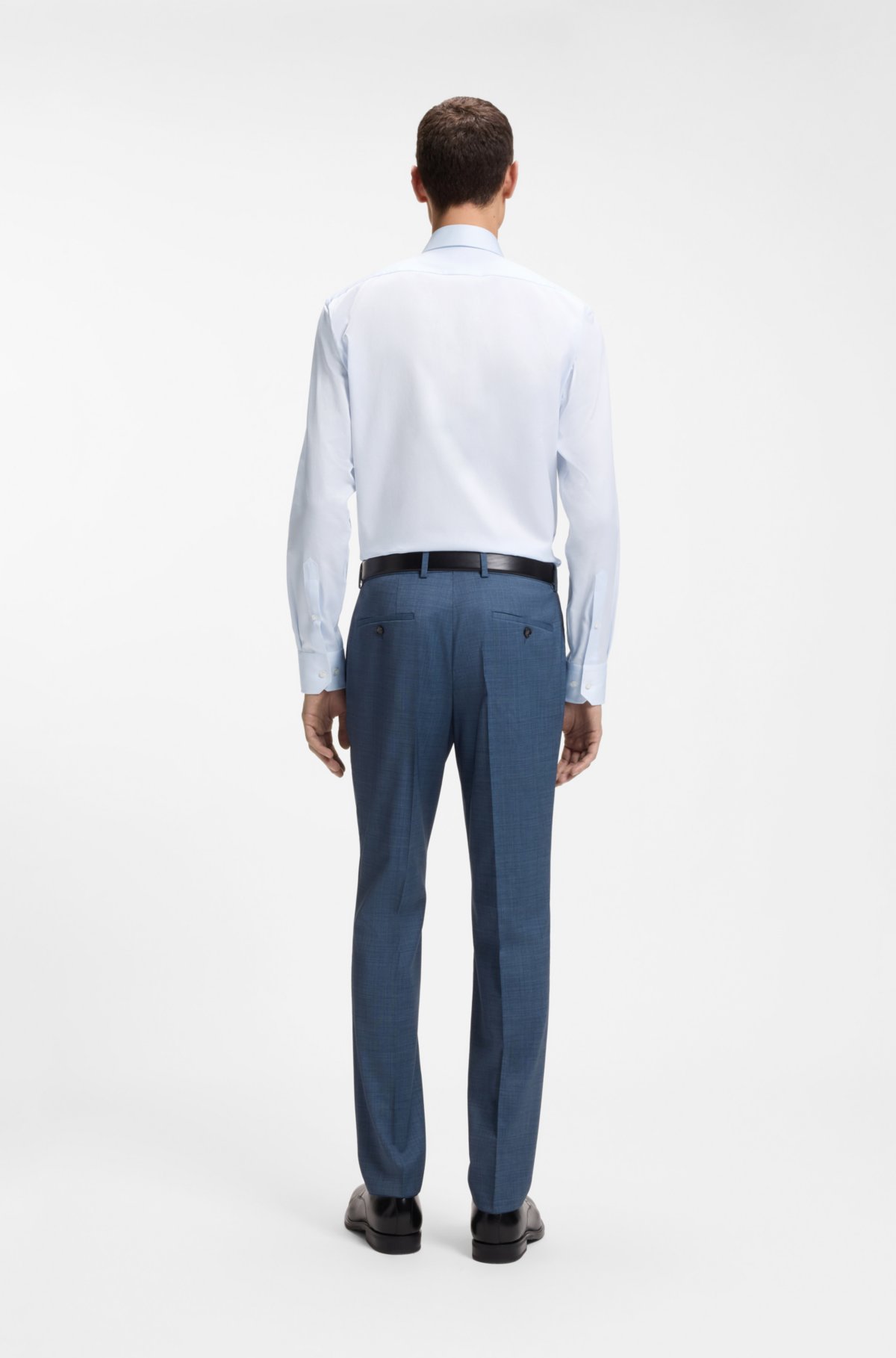 Camicia con taglio regolare in cotone italiano strutturato