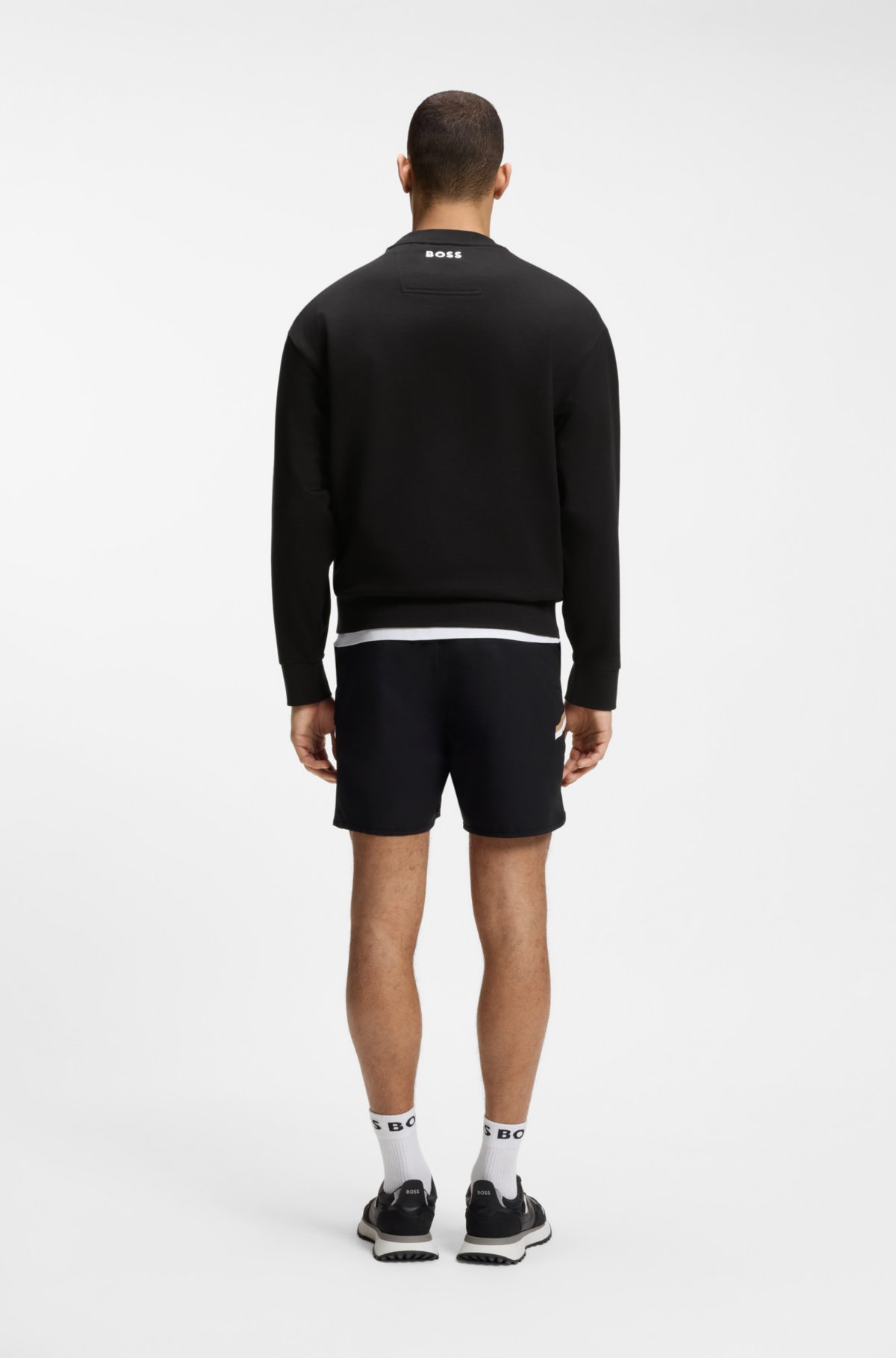 Felpa in cotone terrycloth con disegno tennistico
