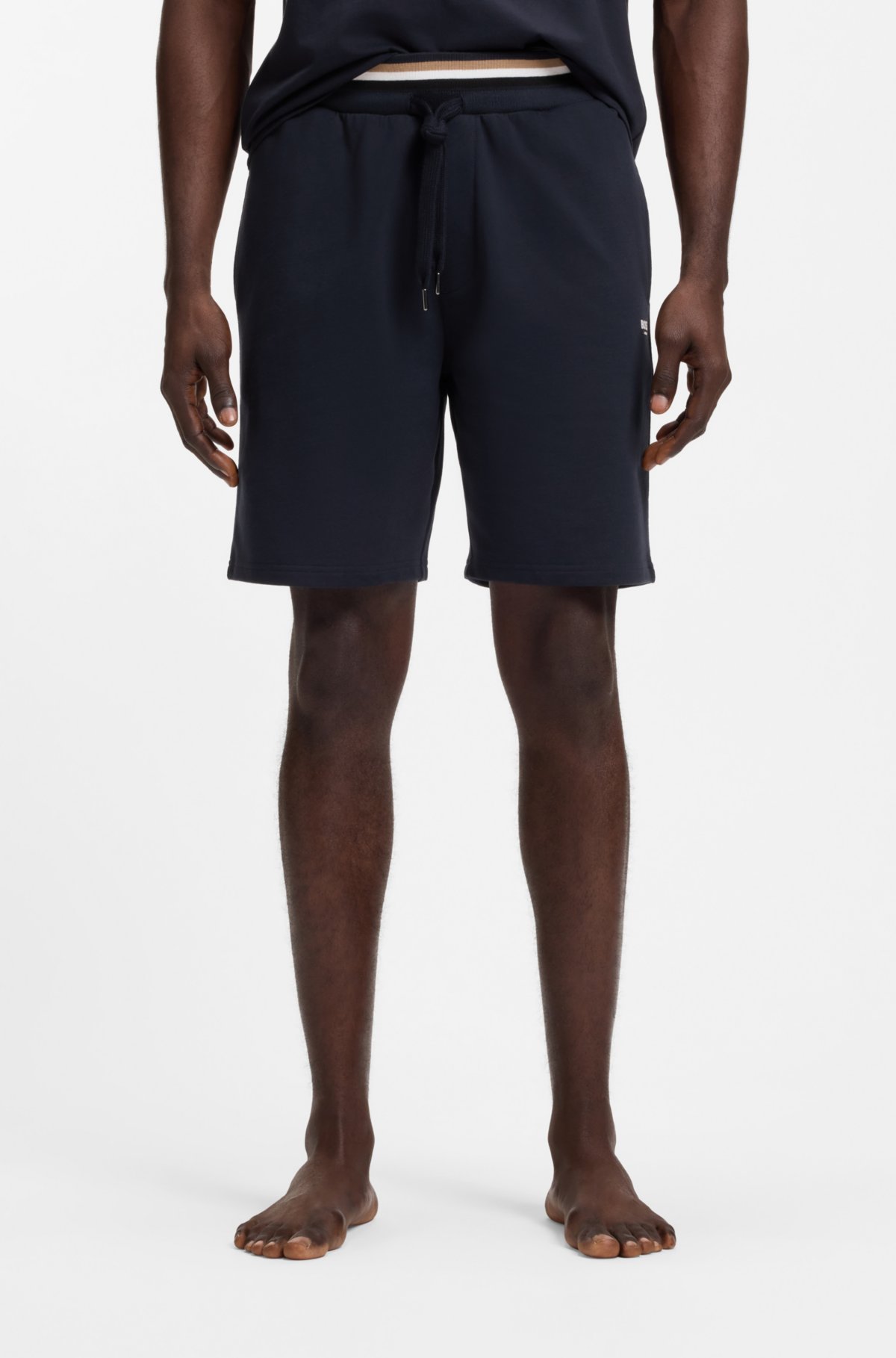 Shorts in cotone felpato con stampa logo