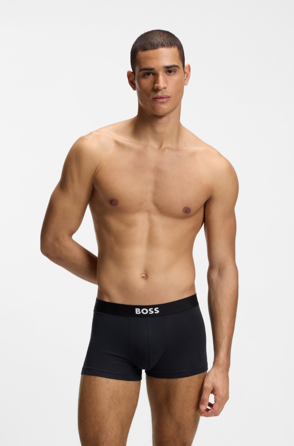Set da tre boxer in cotone elasticizzato