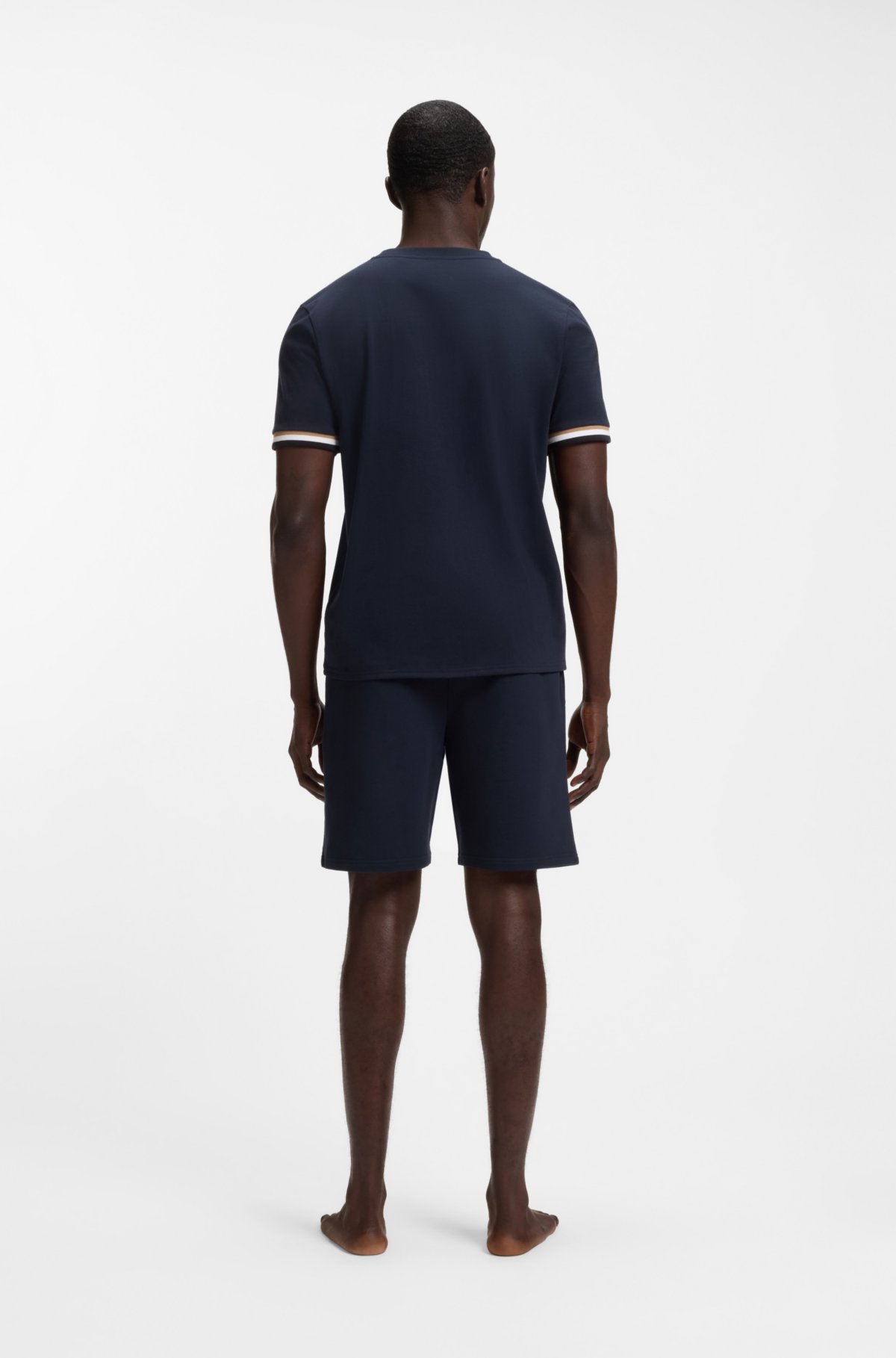 Shorts in cotone felpato con stampa logo