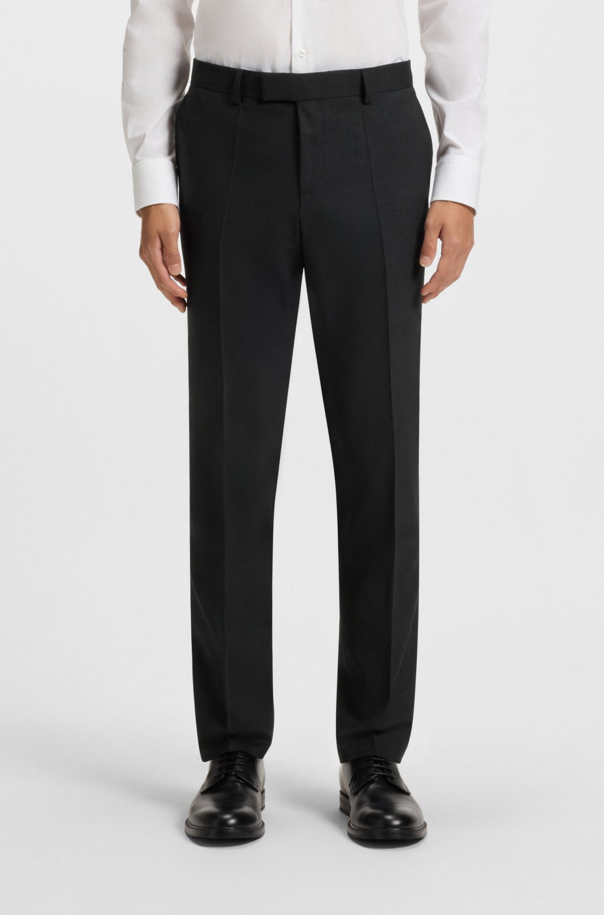 Suit a taglio slim con microdisegno in lana elastica