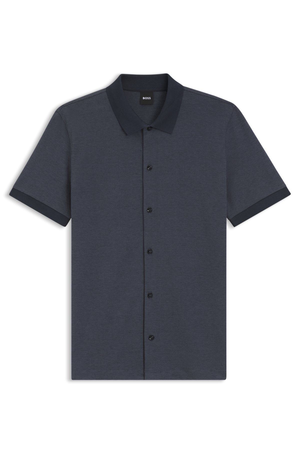 Camicia con taglio regular in cotone a struttura bolle