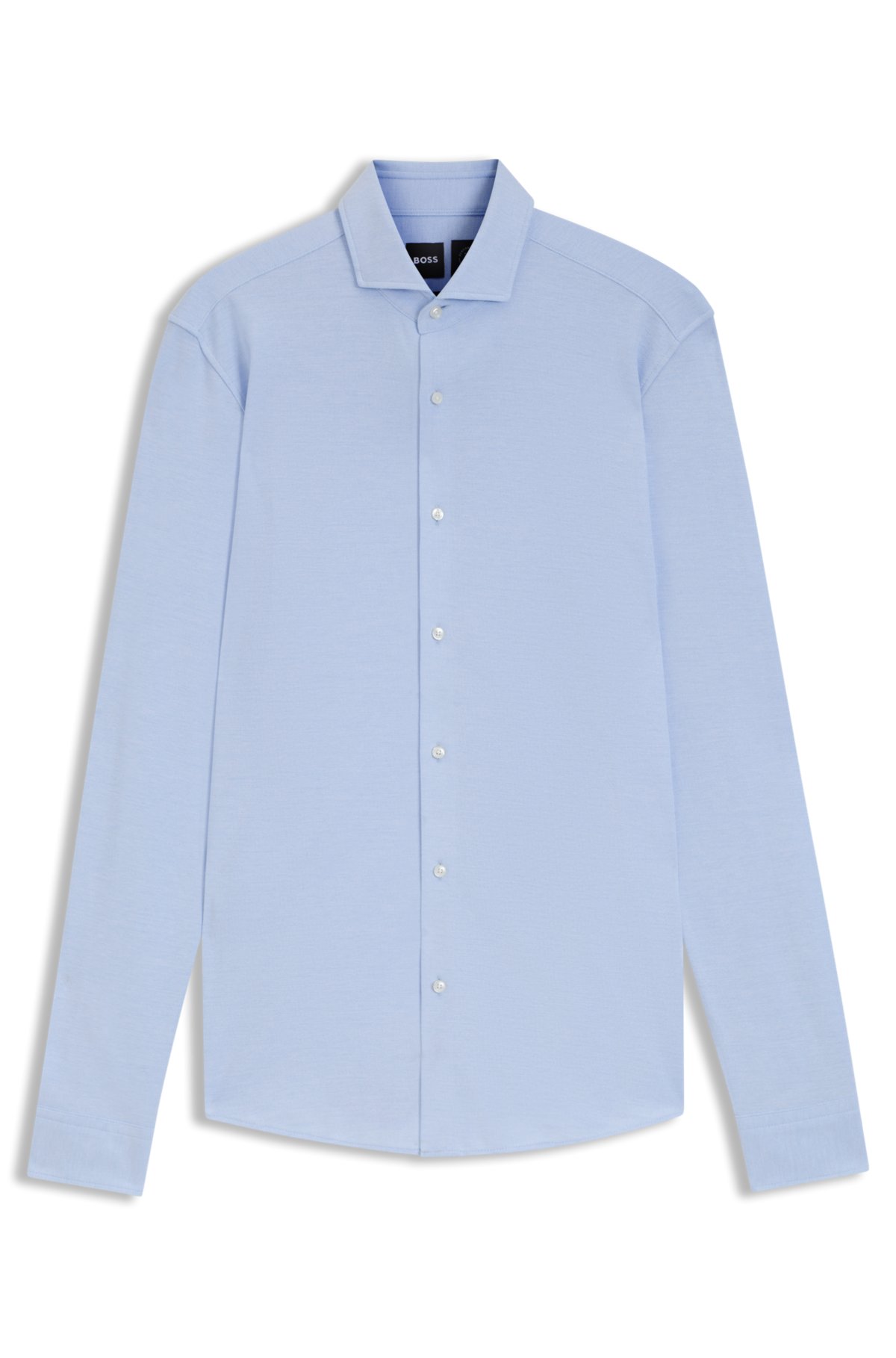 Camicia aderente in jersey di cotone piqué