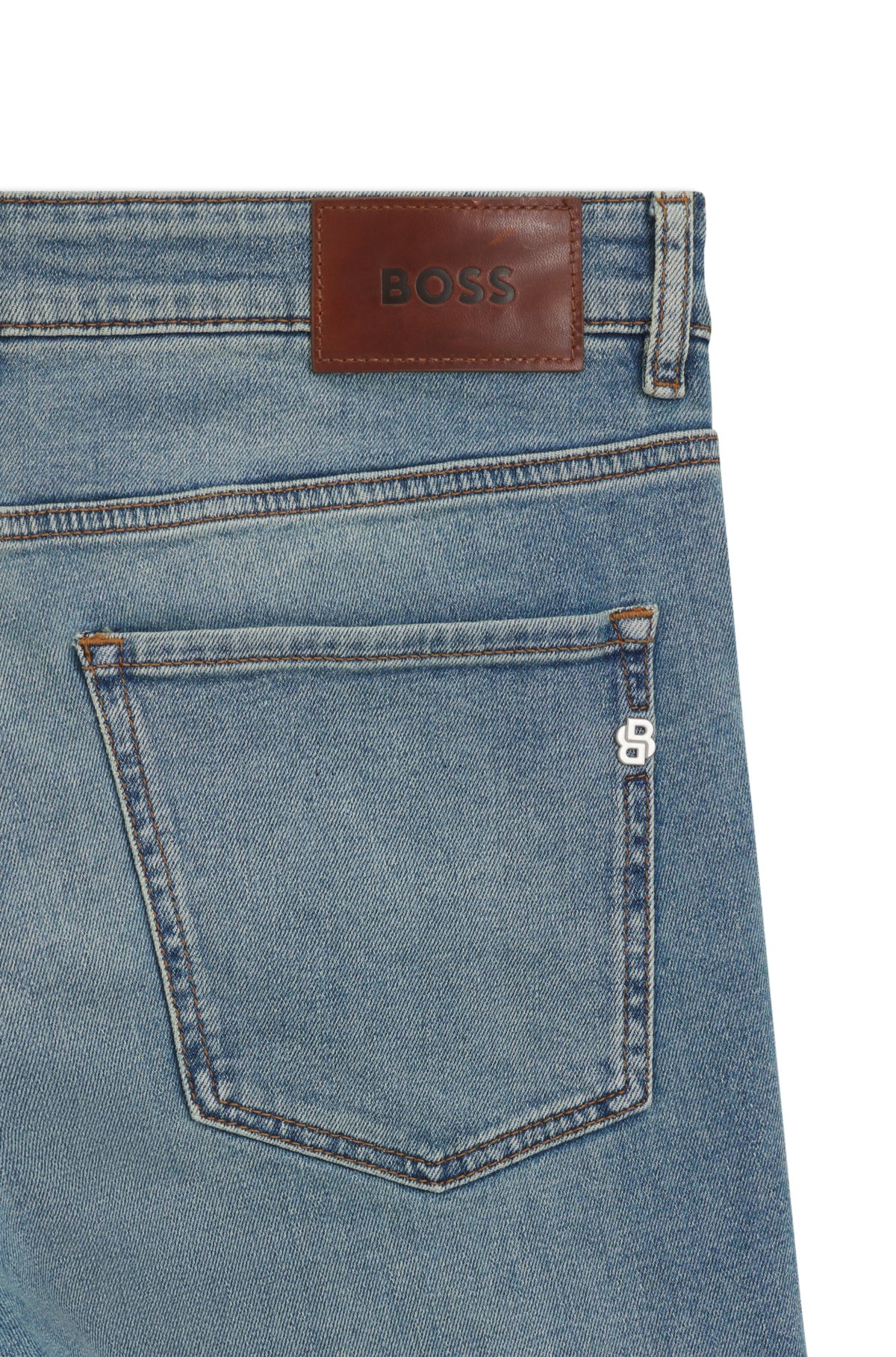 Jeans slim-fit blu puro in denim elasticizzato per comfort