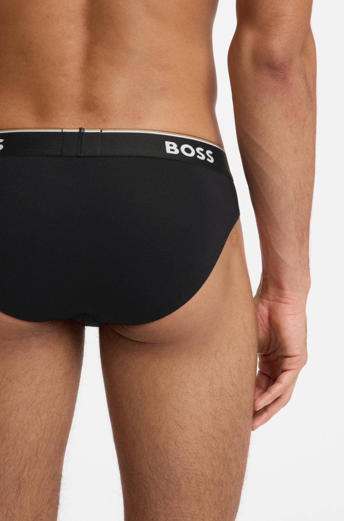 Set da tre boxer con logo in cotone elasticizzato