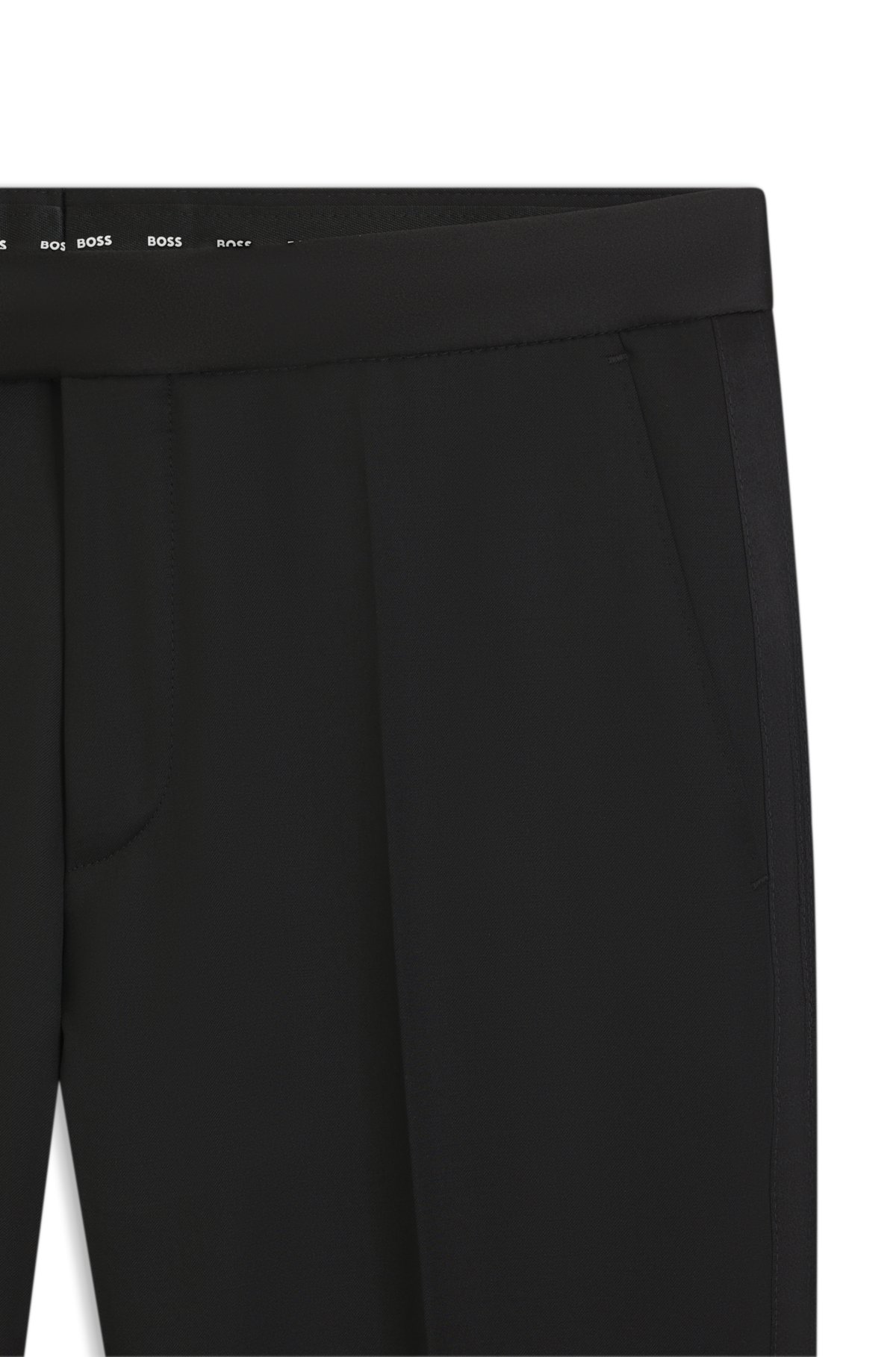 Pantaloni da smoking in gabardine di lana vergine