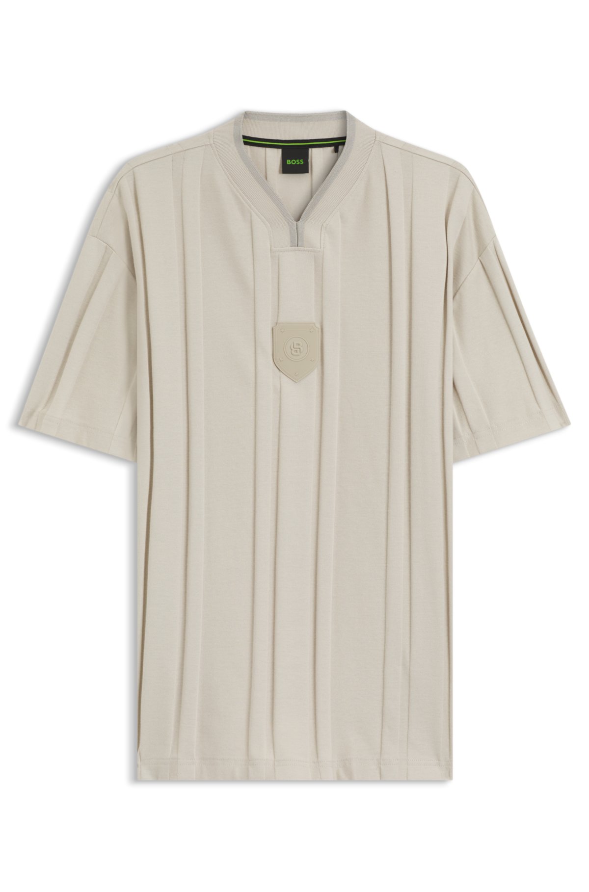 T-shirt in cotone con righe testurizzate