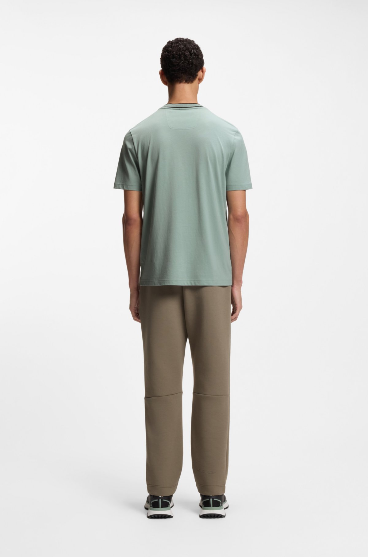 T-shirt in cotone con logo a collo tondo