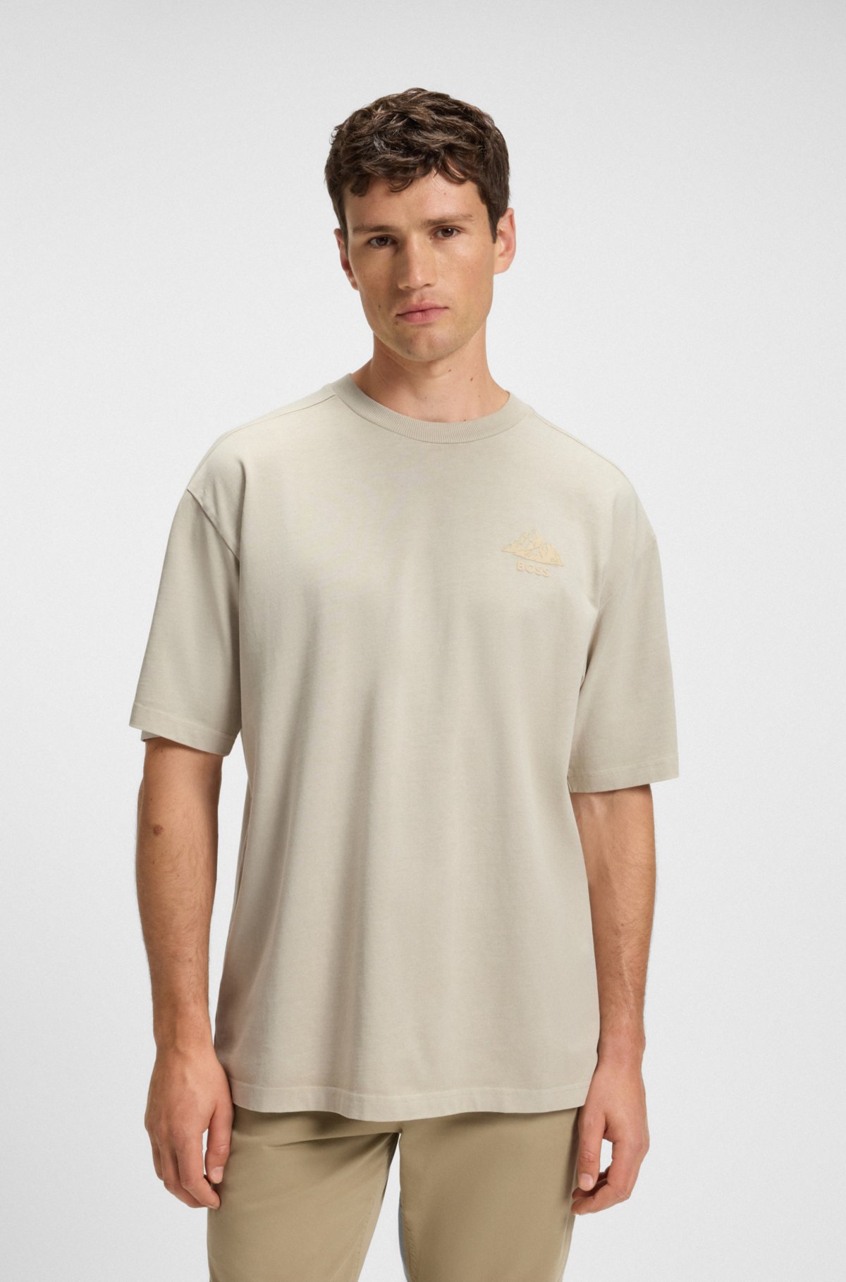 T-shirt in jersey di cotone con dettaglio logo
