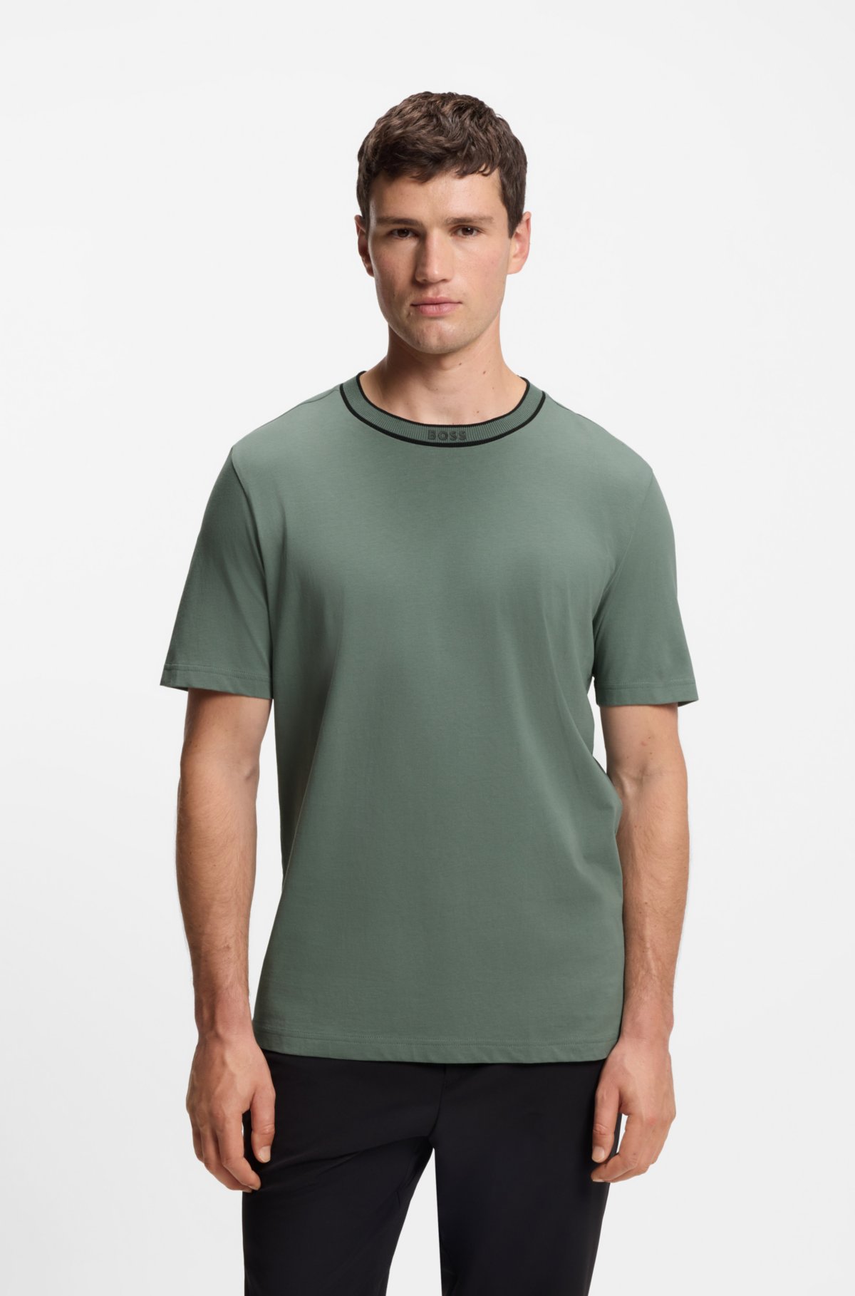 T-shirt in cotone con logo a collo rotondo