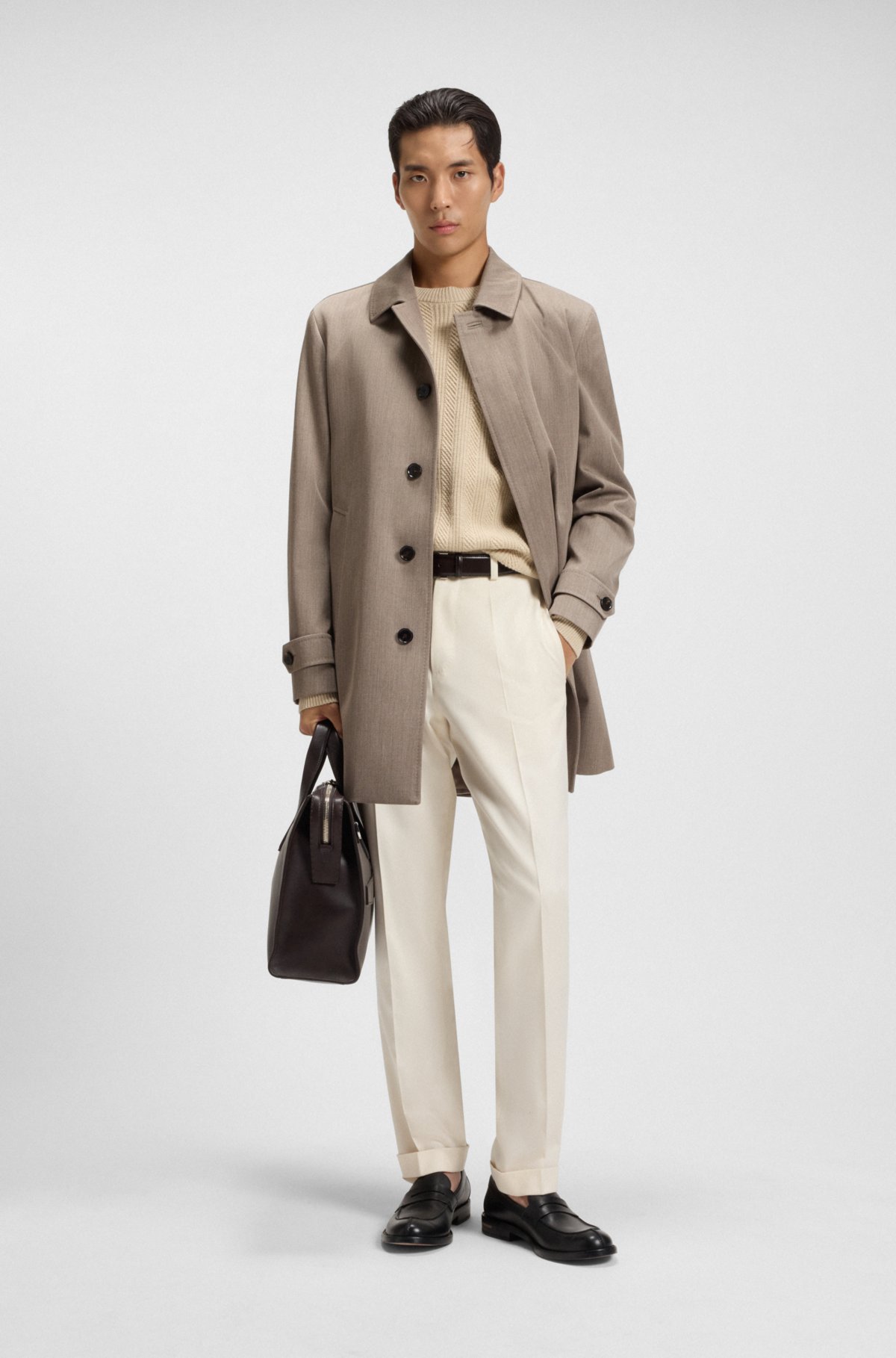 Pullover in lana e cashmere con strutture miste