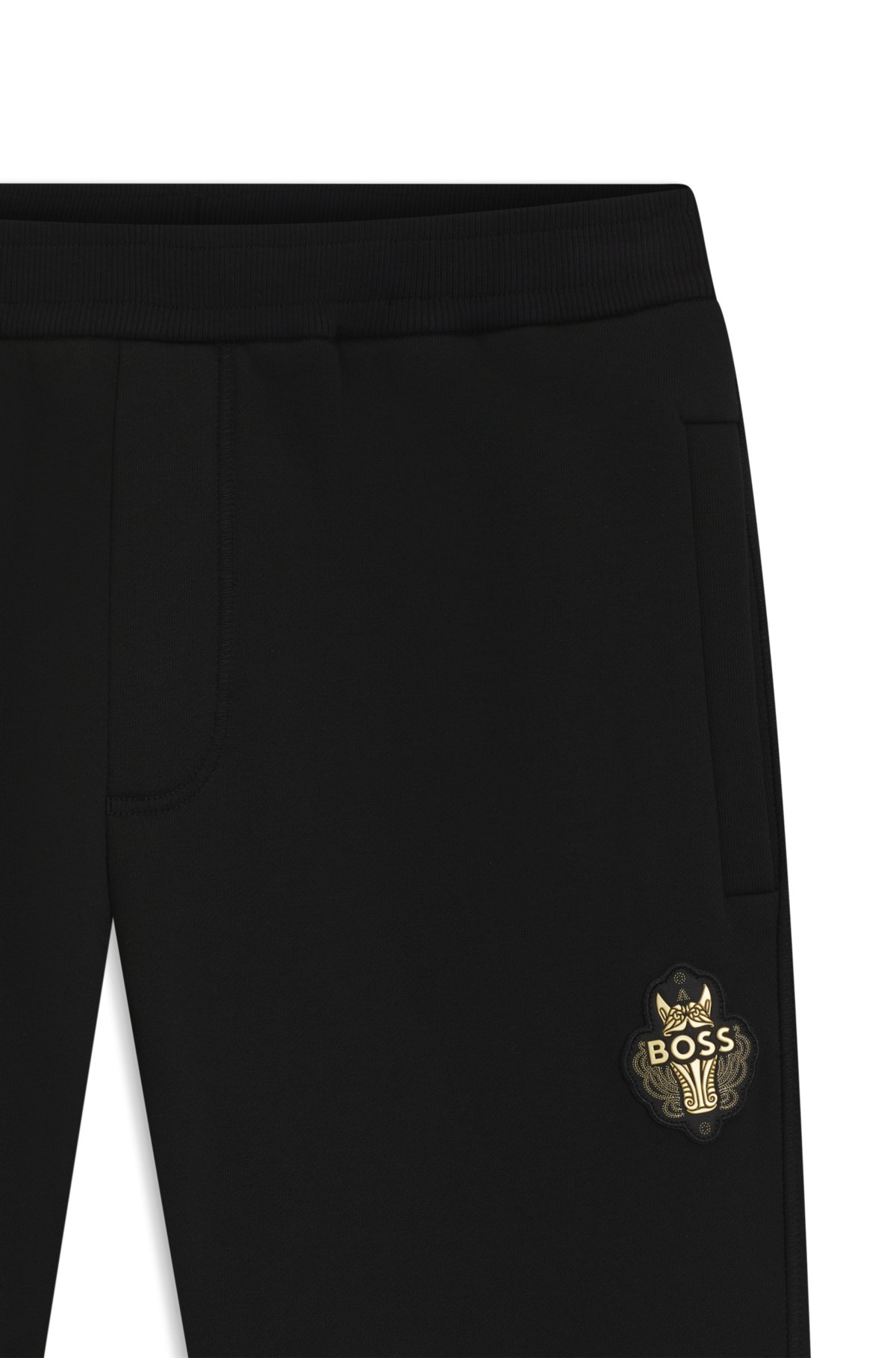Pantaloni in felpa di cotone con logo artwork dell'Anno del Cavallo