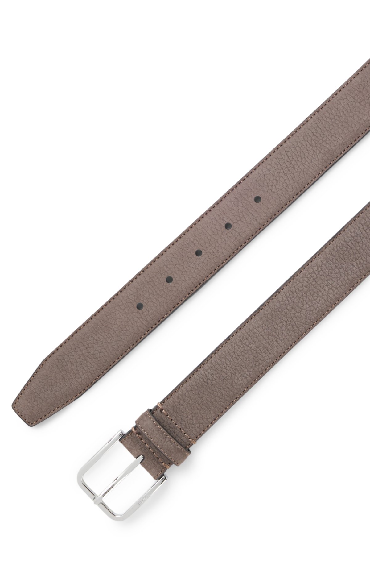 Cintura con fibbia a bottone in nubuck italiano