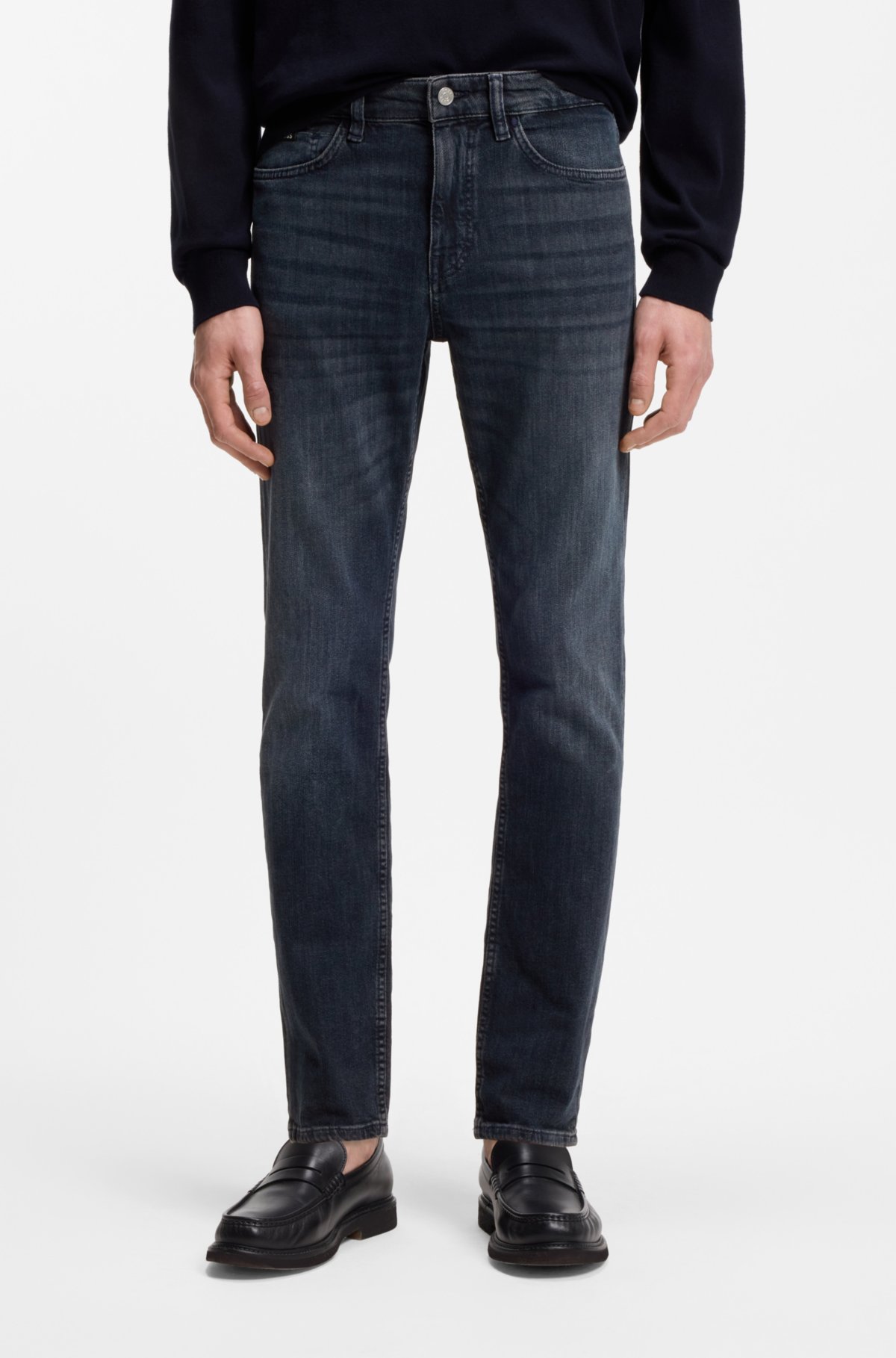 Jeans slim-fit Delaware in denim meccanico blu