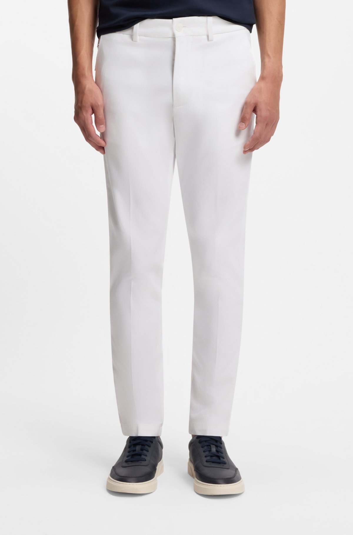 Pantaloni a vestibilità slim in misto cotone elasticizzato