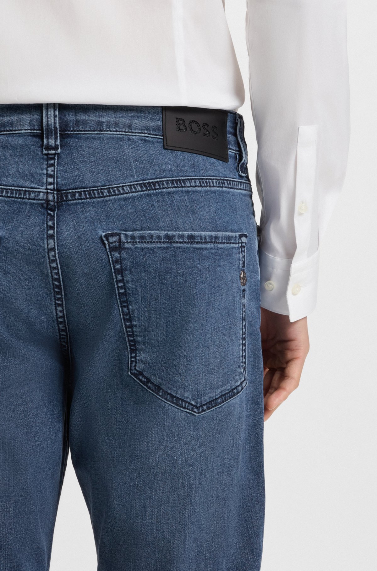 Jeans regular-fit blu Maine in denim prestazioni
