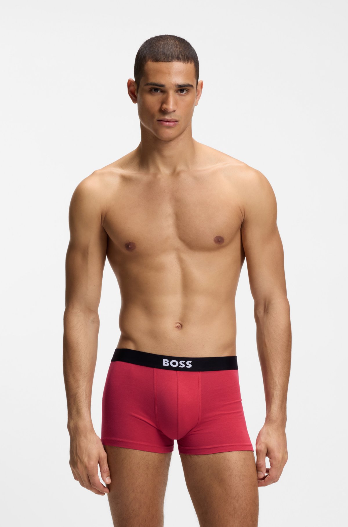 Set da tre boxer in cotone elasticizzato