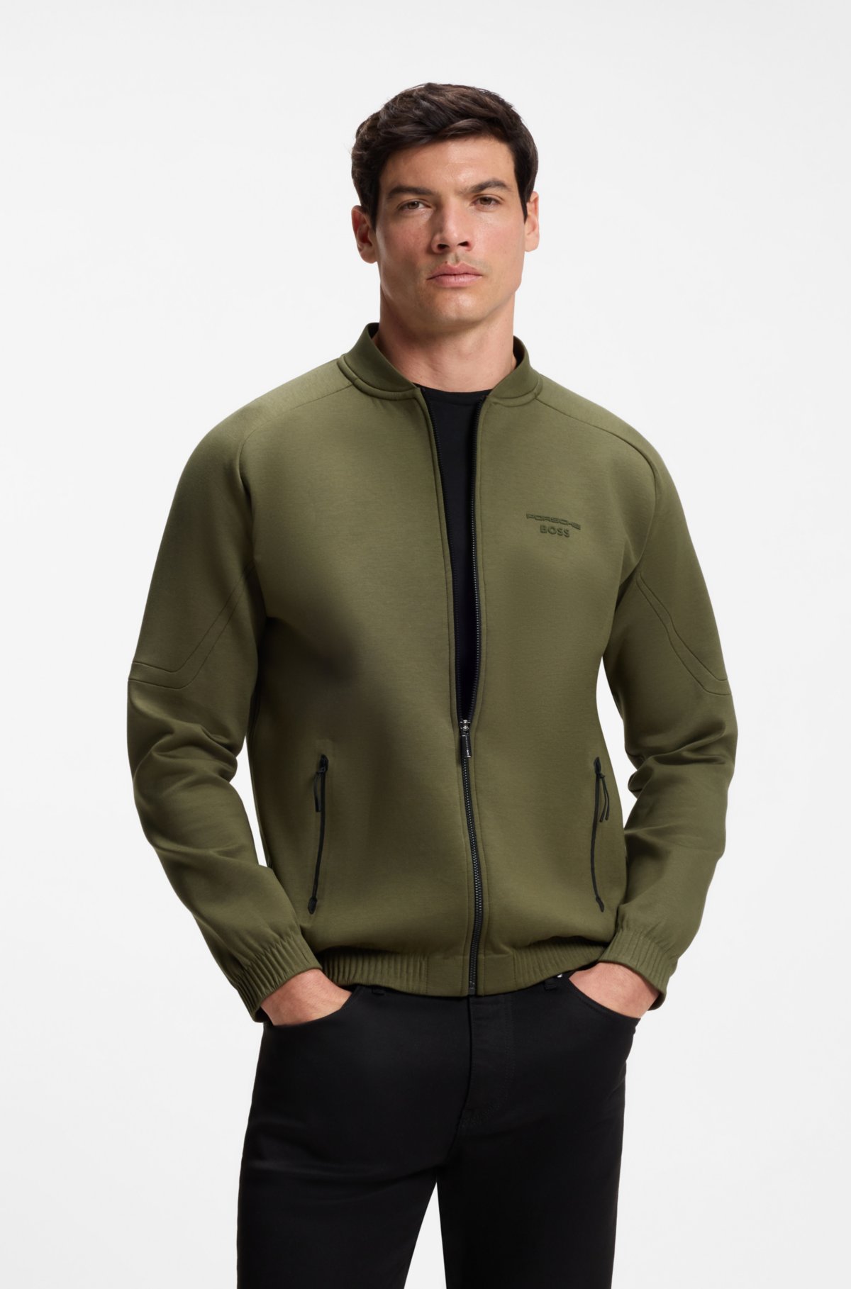 Felpa con cerniera Porsche x BOSS con arte incisa