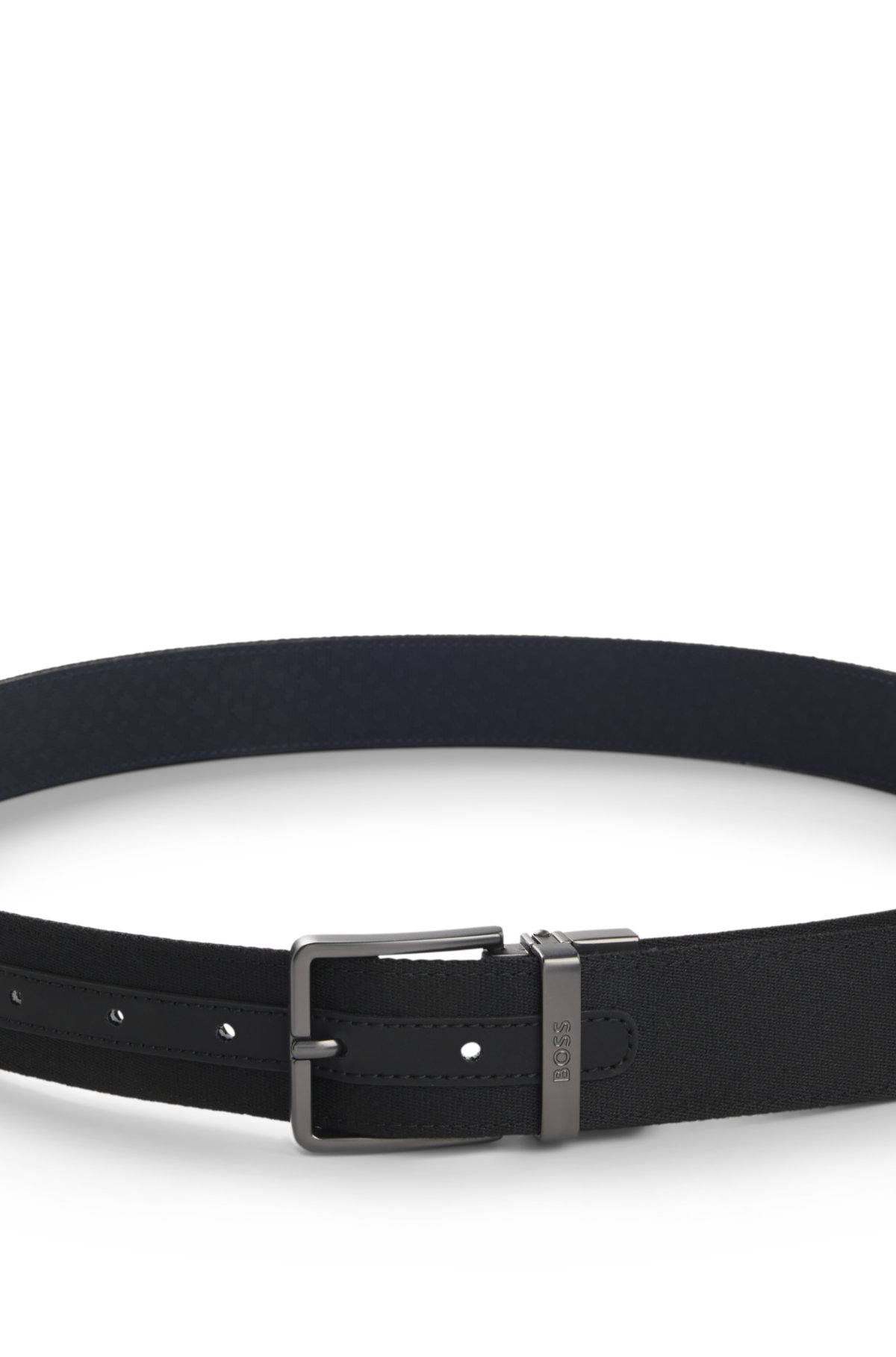 Cinturino reversibile in pelle italiana con monogramma